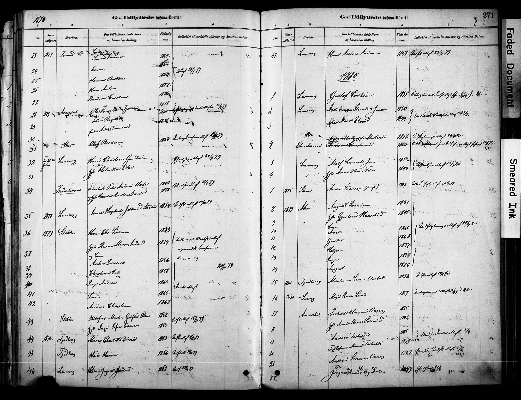 Brunlanes kirkebøker, AV/SAKO-A-342/F/Fc/L0001: Parish register (official) no. III 1, 1878-1899, p. 271