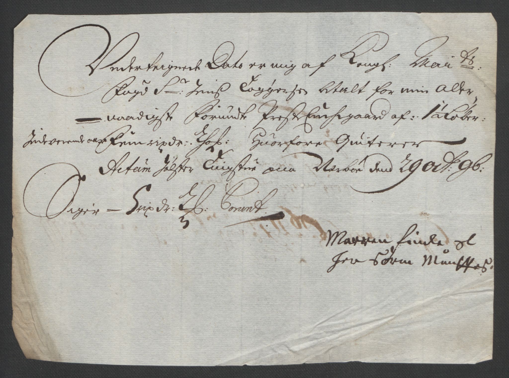 Rentekammeret inntil 1814, Reviderte regnskaper, Fogderegnskap, AV/RA-EA-4092/R53/L3422: Fogderegnskap Sunn- og Nordfjord, 1695-1696, p. 387