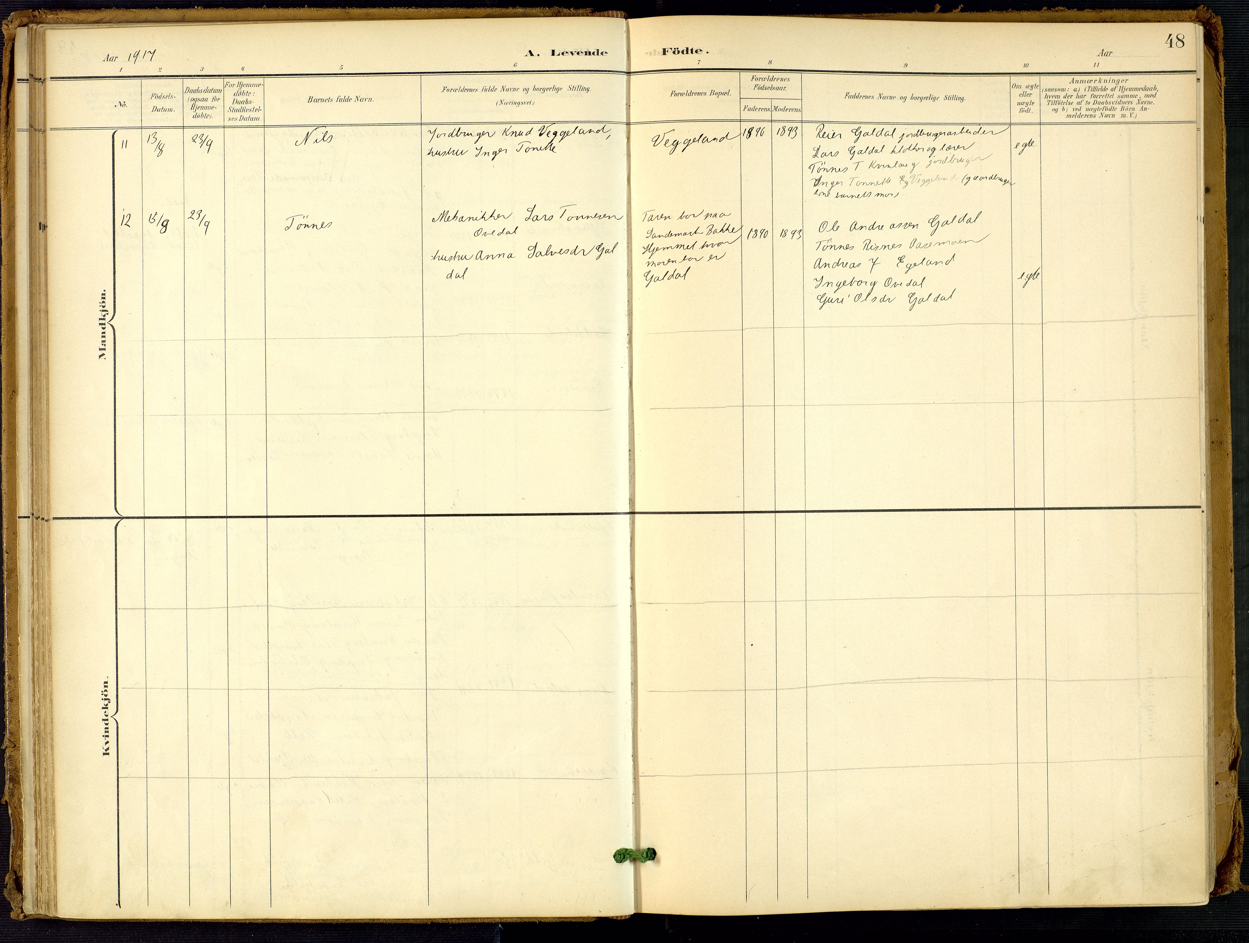 Fjotland sokneprestkontor, AV/SAK-1111-0010/F/Fa/L0003: Parish register (official) no. A 3, 1899-1917, p. 48