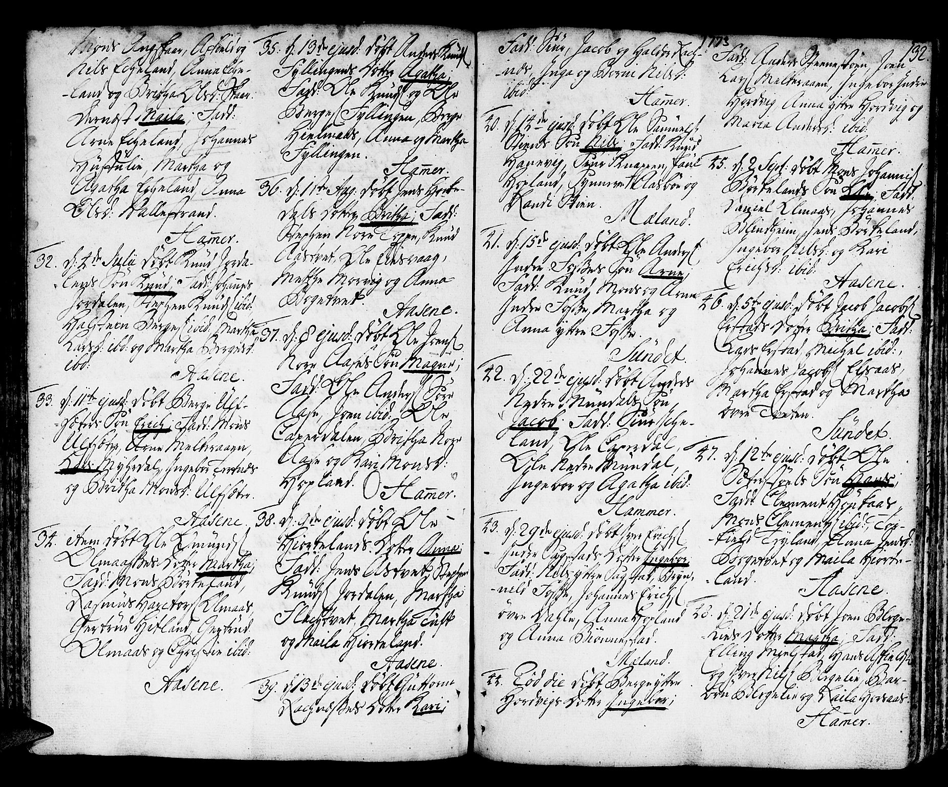 Hamre sokneprestembete, AV/SAB-A-75501/H/Ha/Haa/Haaa/L0007: Parish register (official) no. A 7, 1762-1777, p. 132