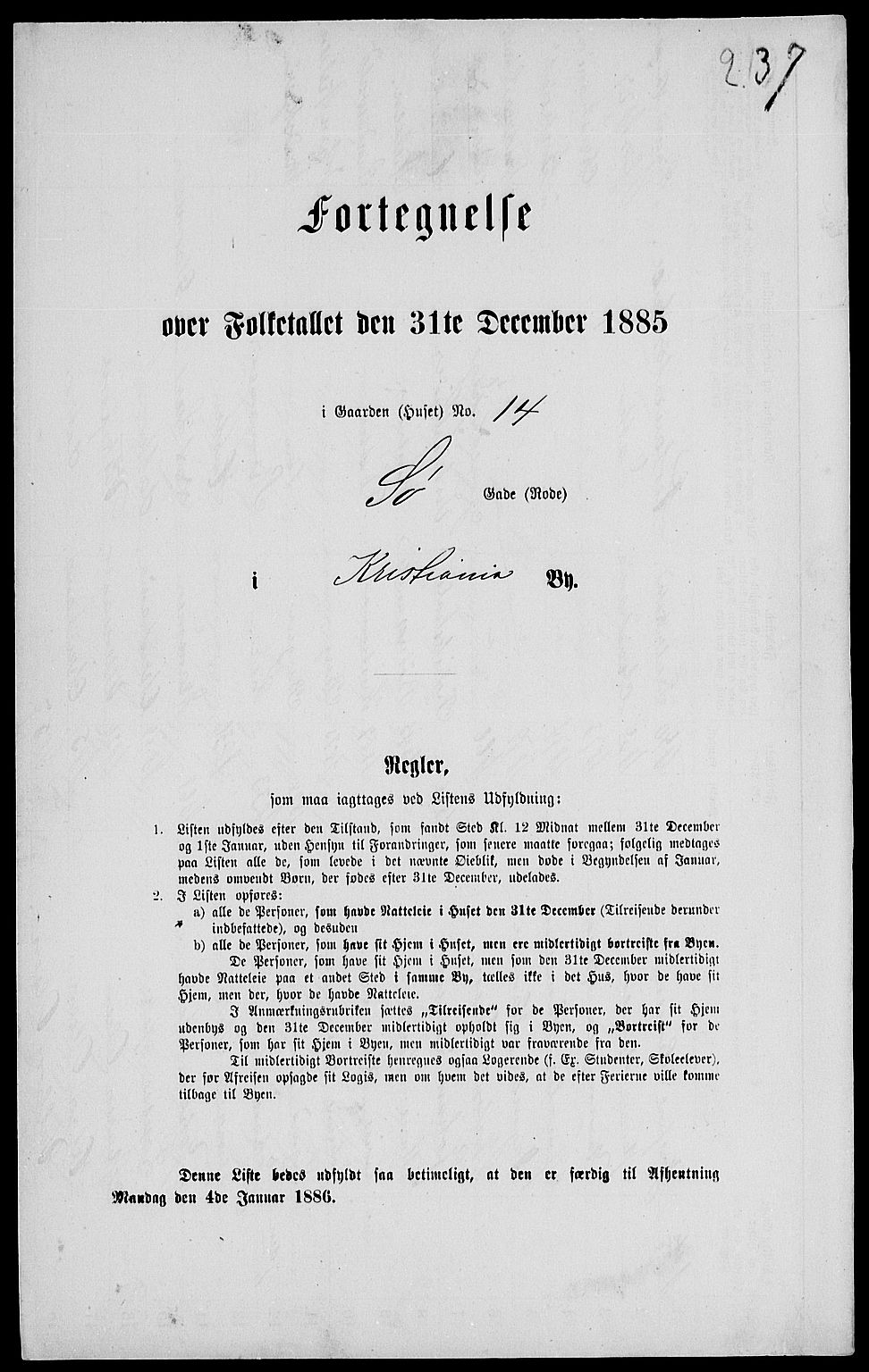 RA, 1885 census for 0301 Kristiania, 1885, p. 4426