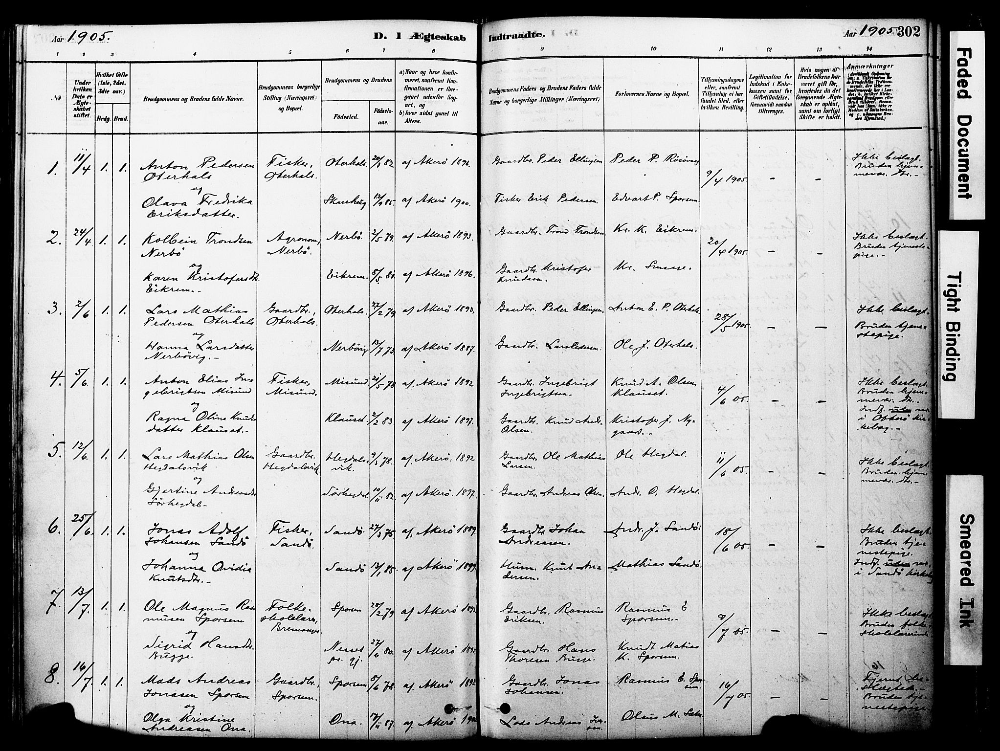 Ministerialprotokoller, klokkerbøker og fødselsregistre - Møre og Romsdal, SAT/A-1454/560/L0721: Parish register (official) no. 560A05, 1878-1917, p. 302