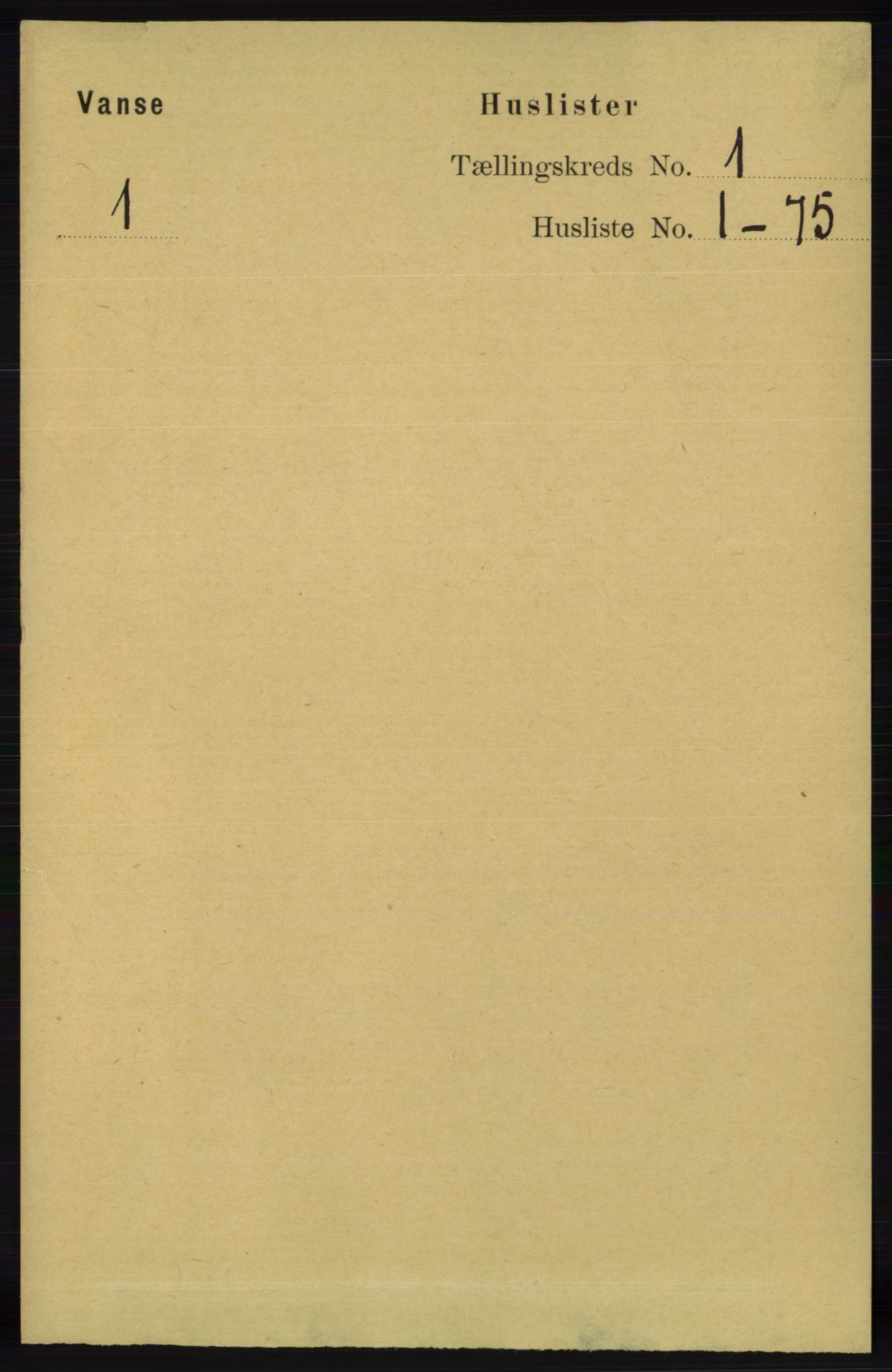 RA, 1891 census for 1041 Vanse, 1891, p. 49