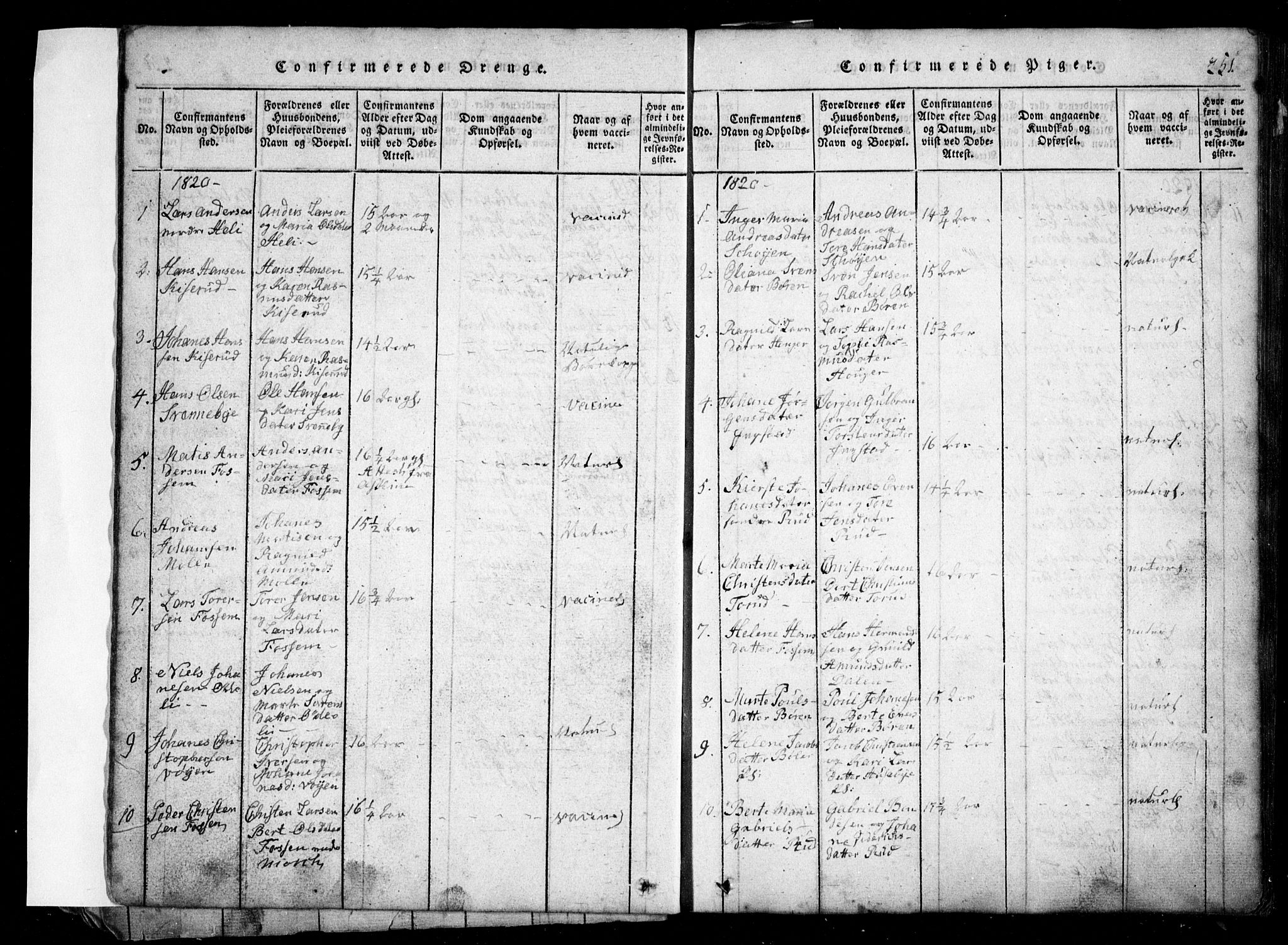 Spydeberg prestekontor Kirkebøker, SAO/A-10924/G/Ga/L0001: Parish register (copy) no. I 1, 1814-1868, p. 251