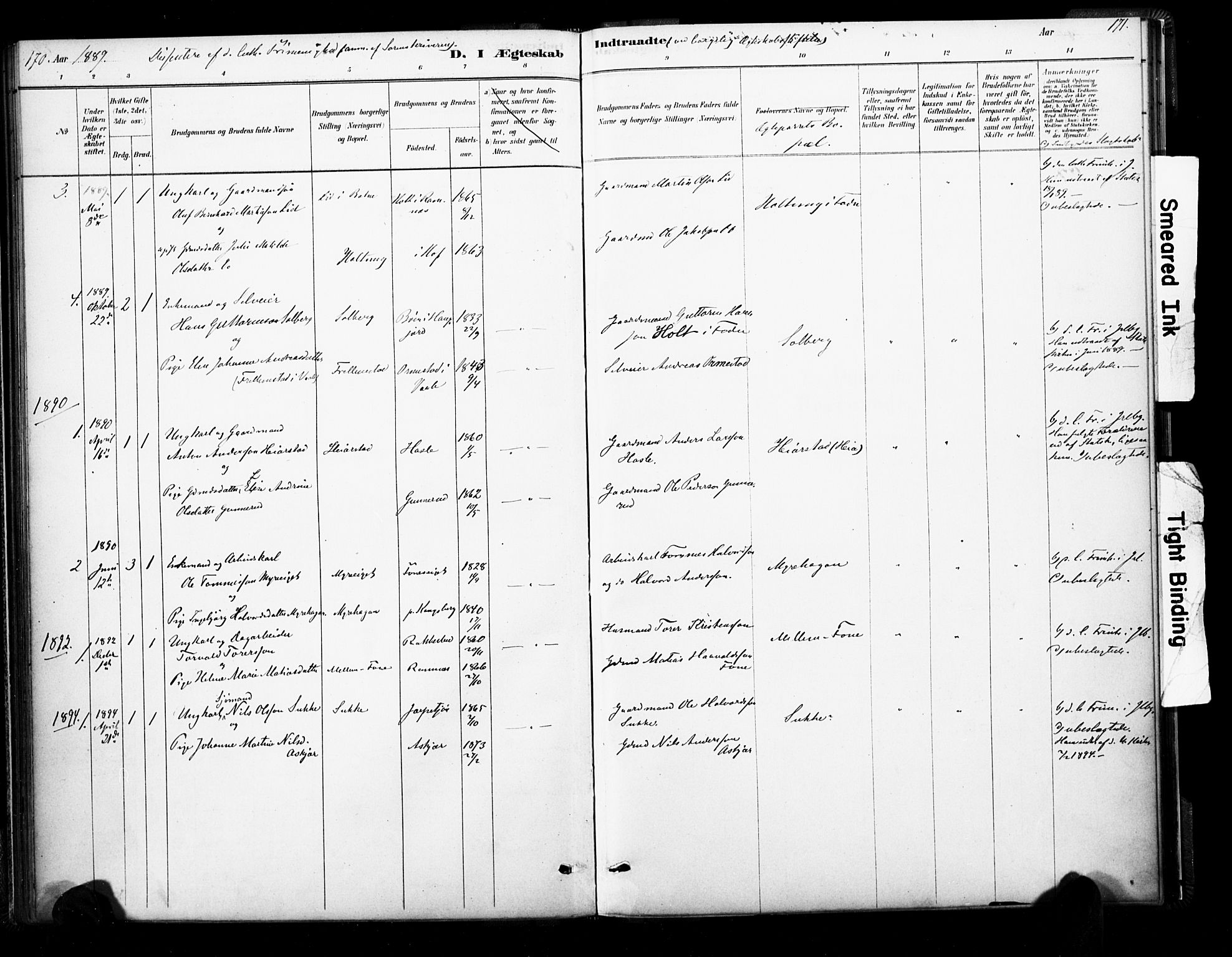 Ramnes kirkebøker, SAKO/A-314/F/Fb/L0001: Parish register (official) no. II 1, 1878-1894, p. 170-171