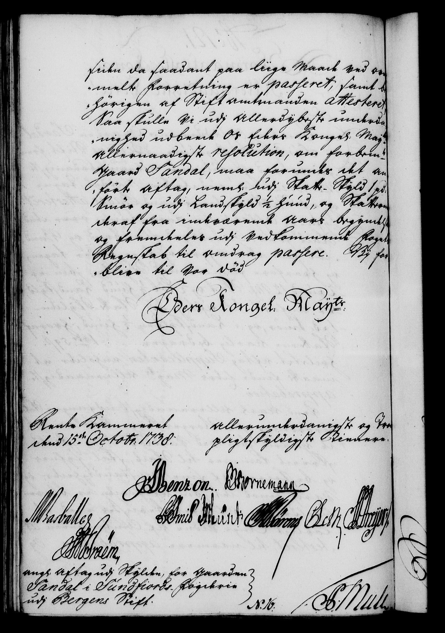 Rentekammeret, Kammerkanselliet, RA/EA-3111/G/Gf/Gfa/L0021: Norsk relasjons- og resolusjonsprotokoll (merket RK 52.21), 1738, p. 554