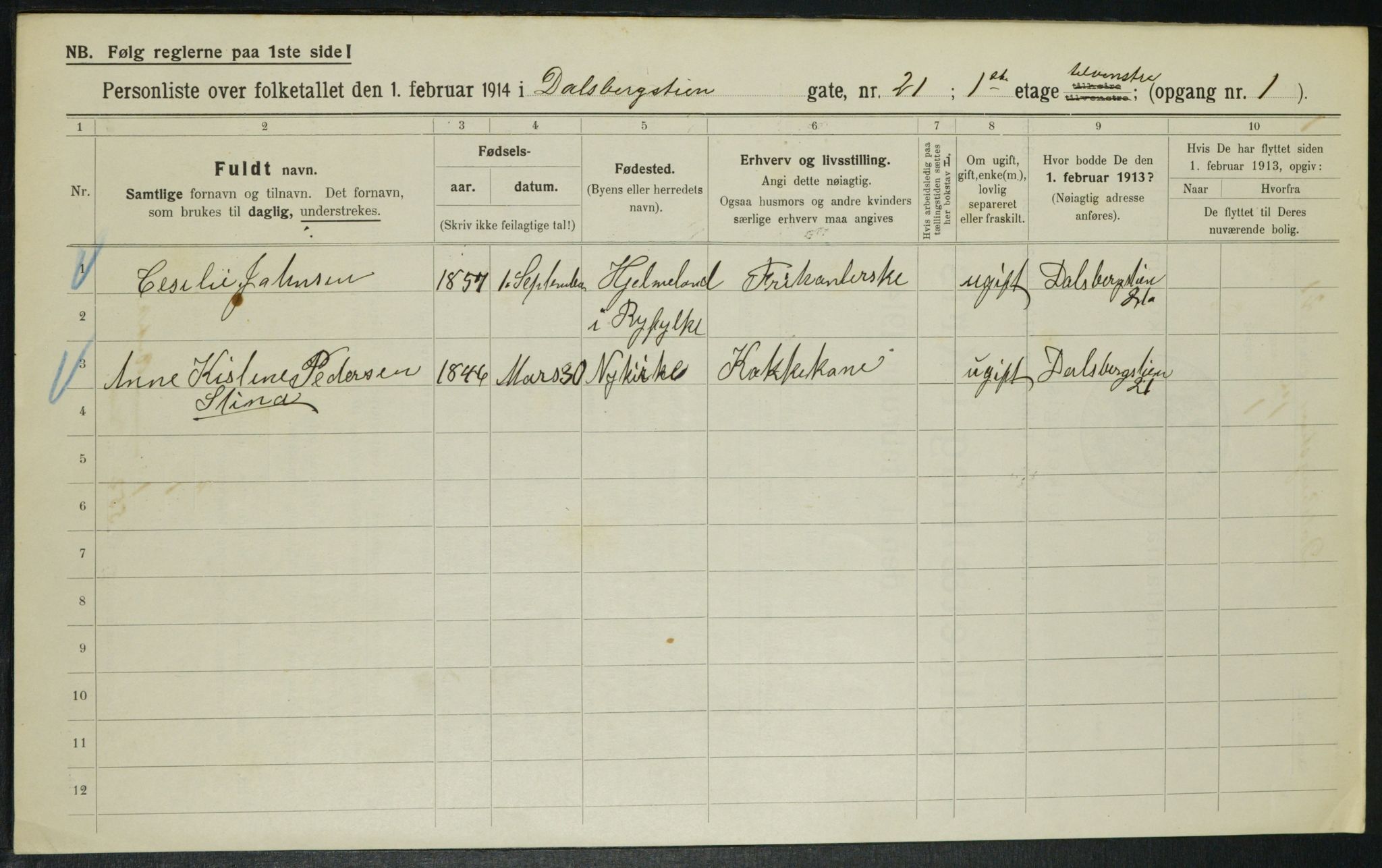 OBA, Municipal Census 1914 for Kristiania, 1914, p. 14510