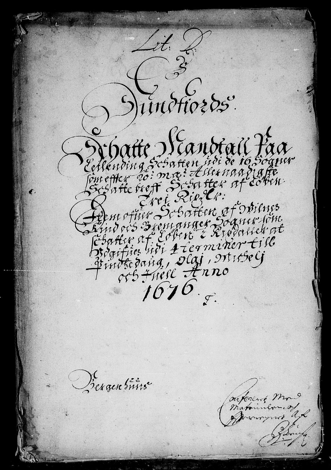 Rentekammeret inntil 1814, Reviderte regnskaper, Stiftamtstueregnskaper, Bergen stiftamt, AV/RA-EA-6043/R/Rc/L0044: Bergen stiftamt, 1676