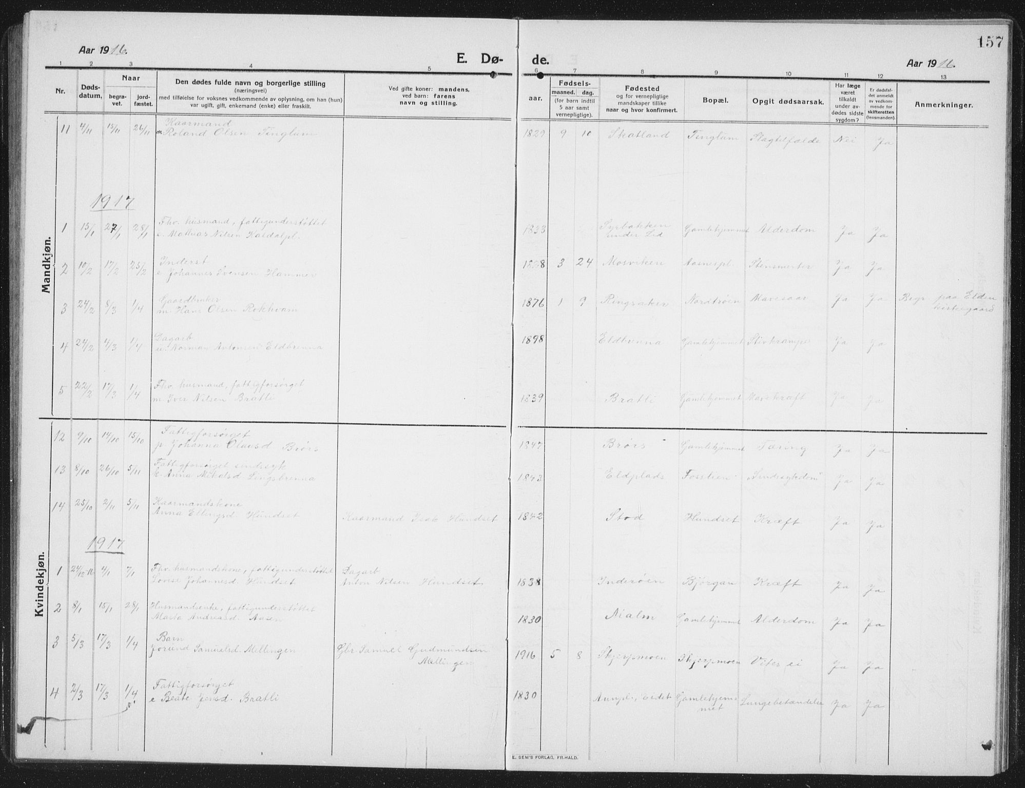 Ministerialprotokoller, klokkerbøker og fødselsregistre - Nord-Trøndelag, SAT/A-1458/742/L0413: Parish register (copy) no. 742C04, 1911-1938, p. 157