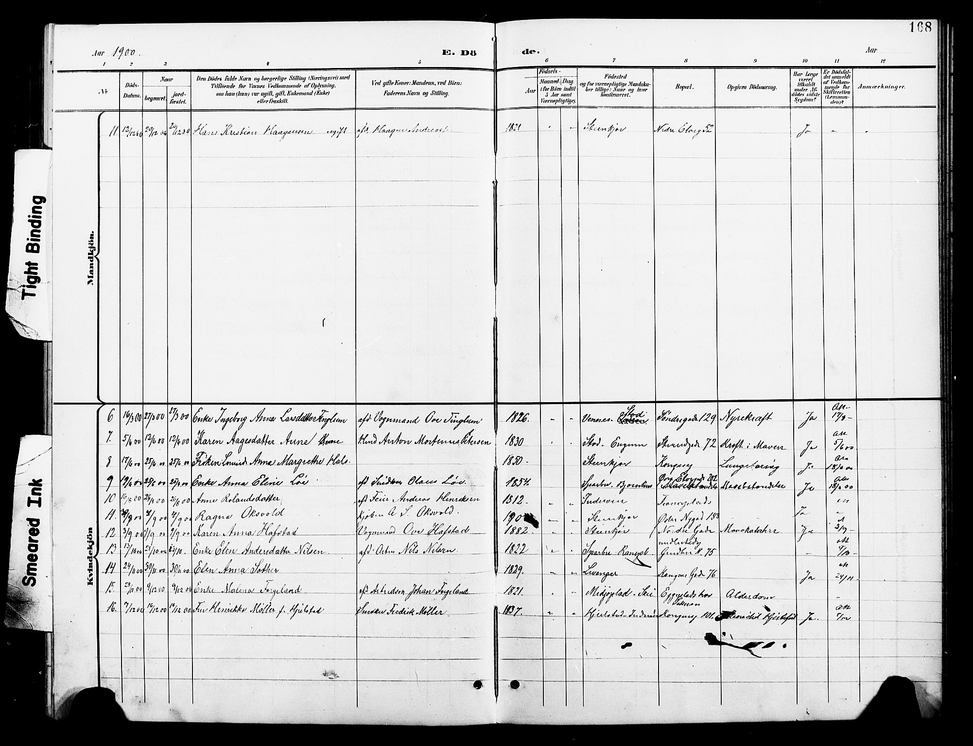 Ministerialprotokoller, klokkerbøker og fødselsregistre - Nord-Trøndelag, SAT/A-1458/739/L0375: Parish register (copy) no. 739C03, 1898-1908, p. 168