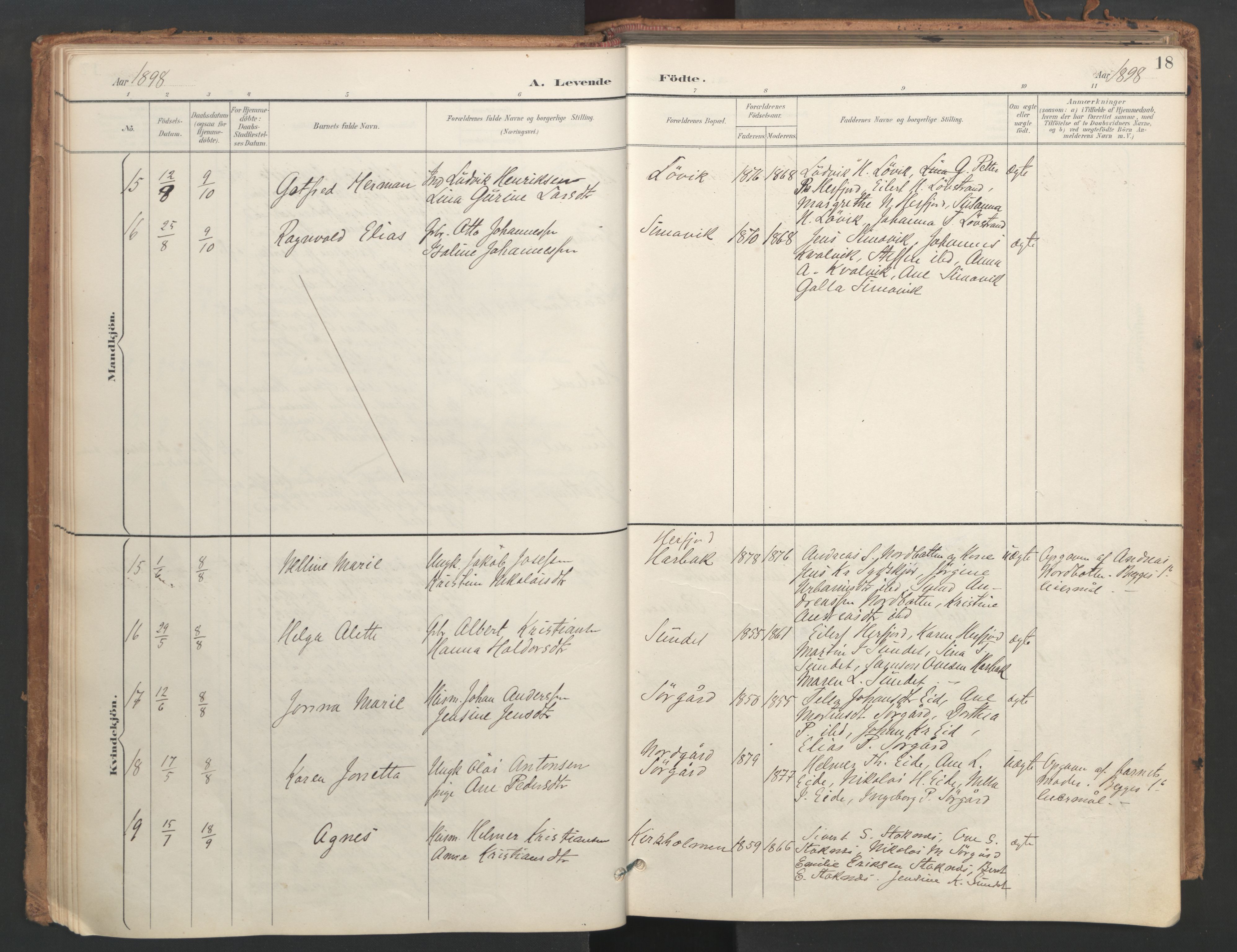 Ministerialprotokoller, klokkerbøker og fødselsregistre - Sør-Trøndelag, AV/SAT-A-1456/656/L0693: Parish register (official) no. 656A02, 1894-1913, p. 18