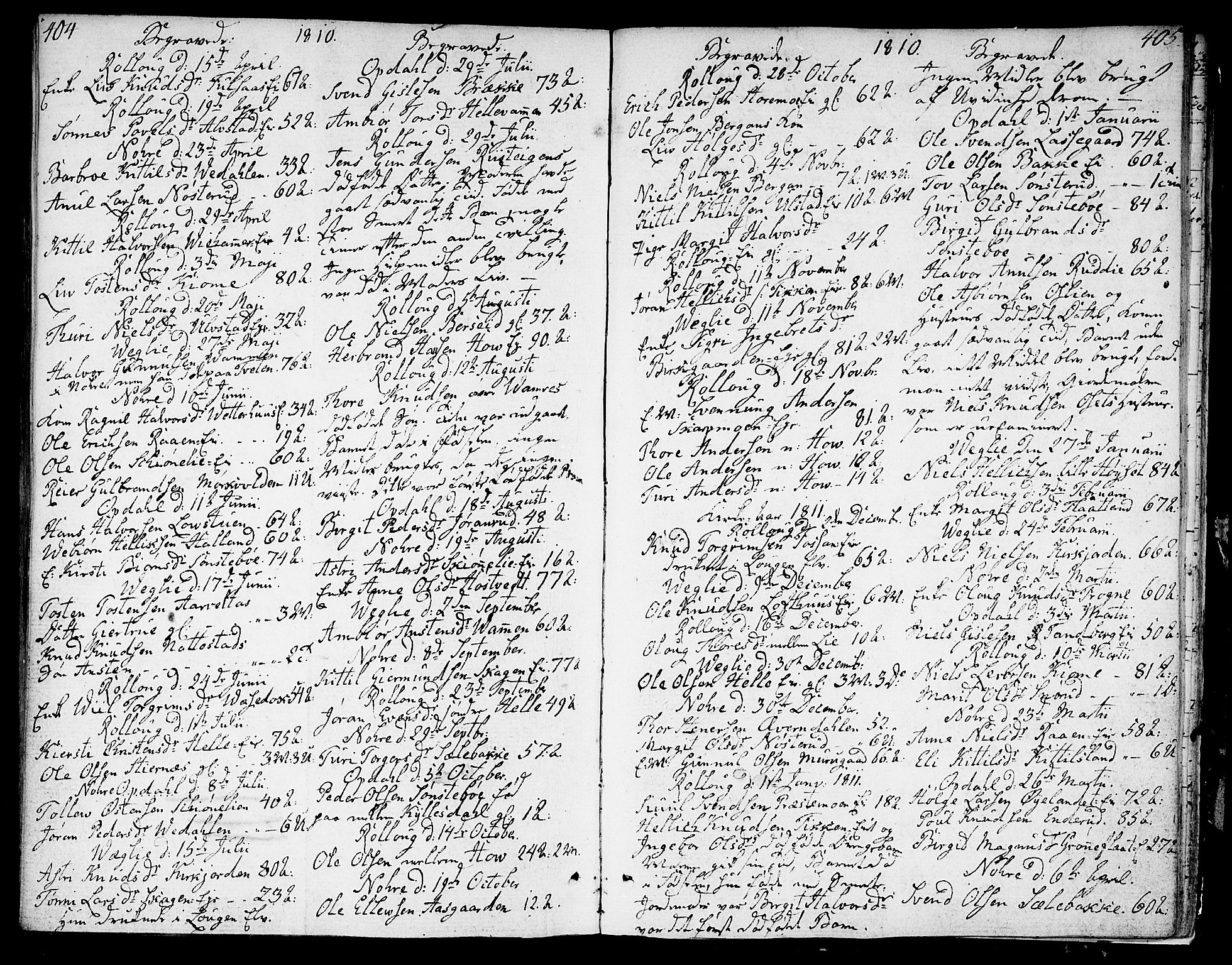 Rollag kirkebøker, AV/SAKO-A-240/F/Fa/L0005: Parish register (official) no. I 5, 1792-1814, p. 404-405