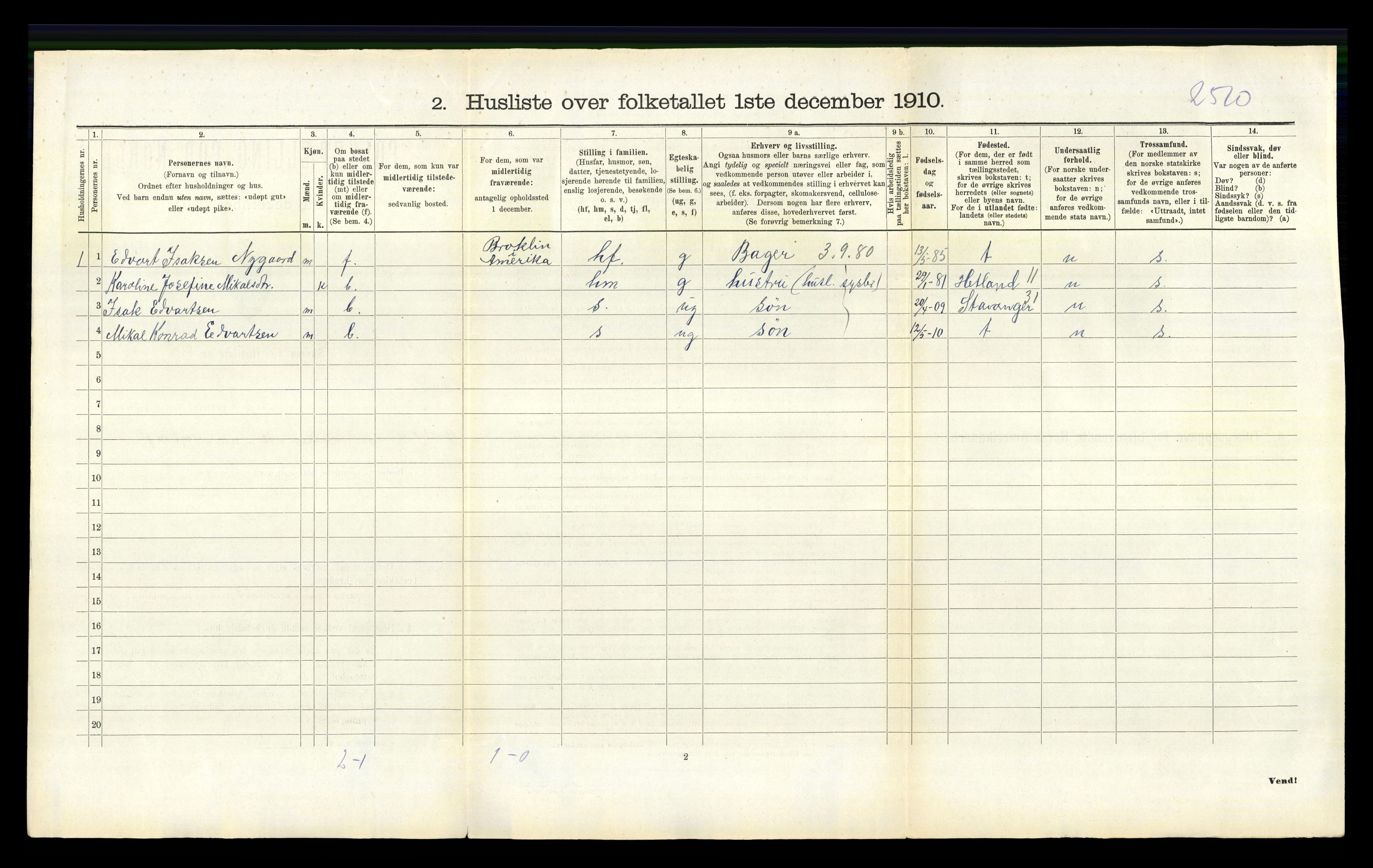 RA, 1910 census for Ogna, 1910, p. 184