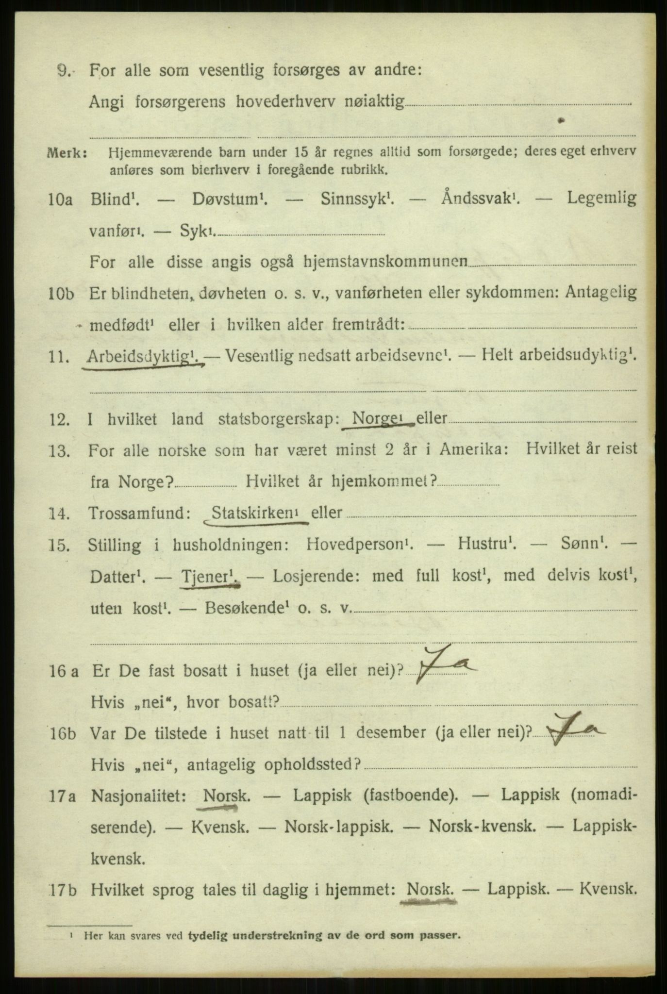 SATØ, 1920 census for Balsfjord, 1920, p. 8698