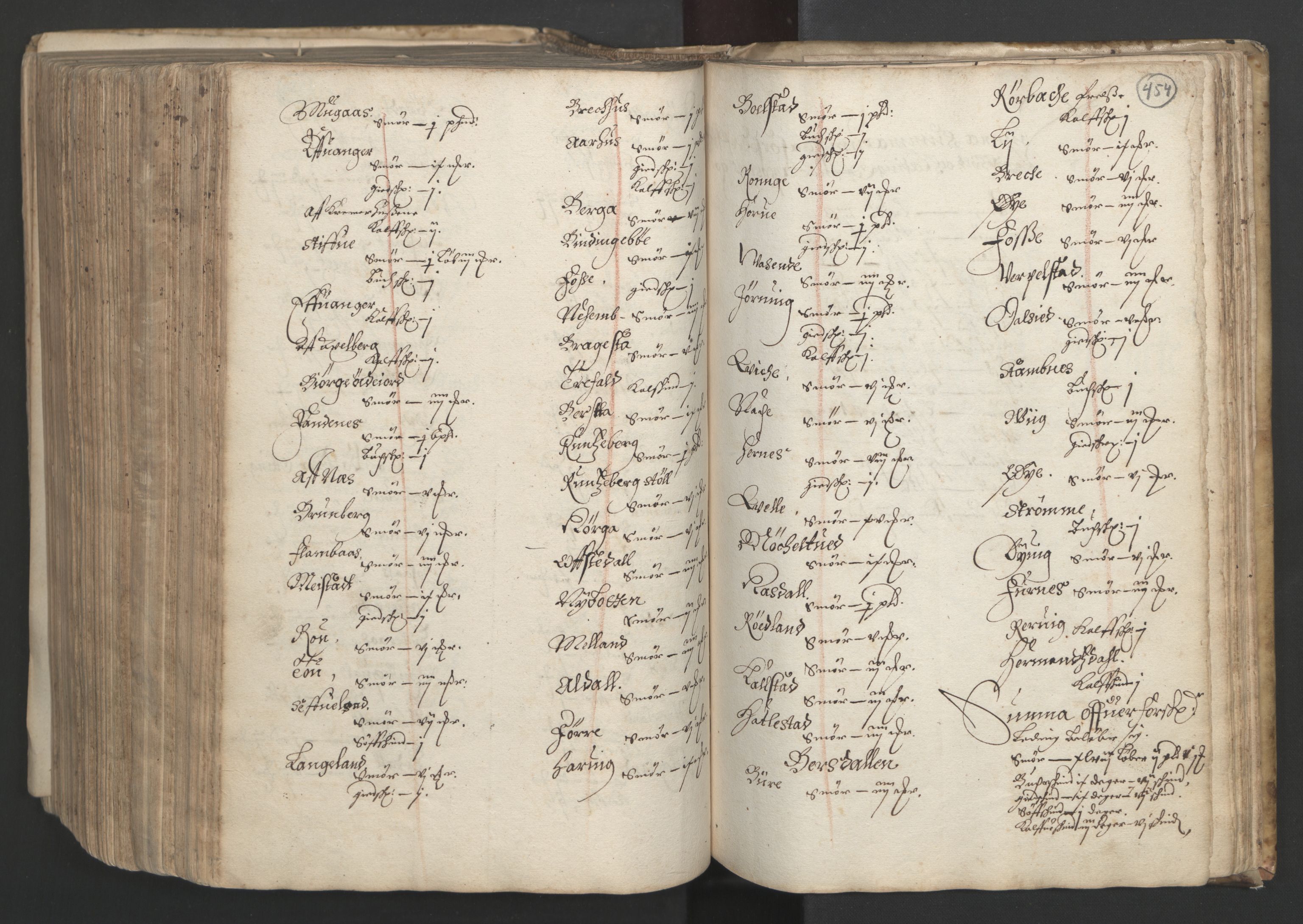 Rentekammeret inntil 1814, Realistisk ordnet avdeling, AV/RA-EA-4070/L/L0025/0001: Bergen lagdømme: / [B]: Kronens jordebok. Nordhordland, Sunnhordland, Ytre Sogn, Indre Sogn, Sunnfjord, Nordfjord, Sunnmøre, Hardanger med Halsnøy kloster, Lyse kloster, Apostelgodset, Munkeliv og St. Hans kloster, Alle helgen gods, Lagstolen gods, Ove Jenssøns gods på Voss, 1661, p. 453b-454a