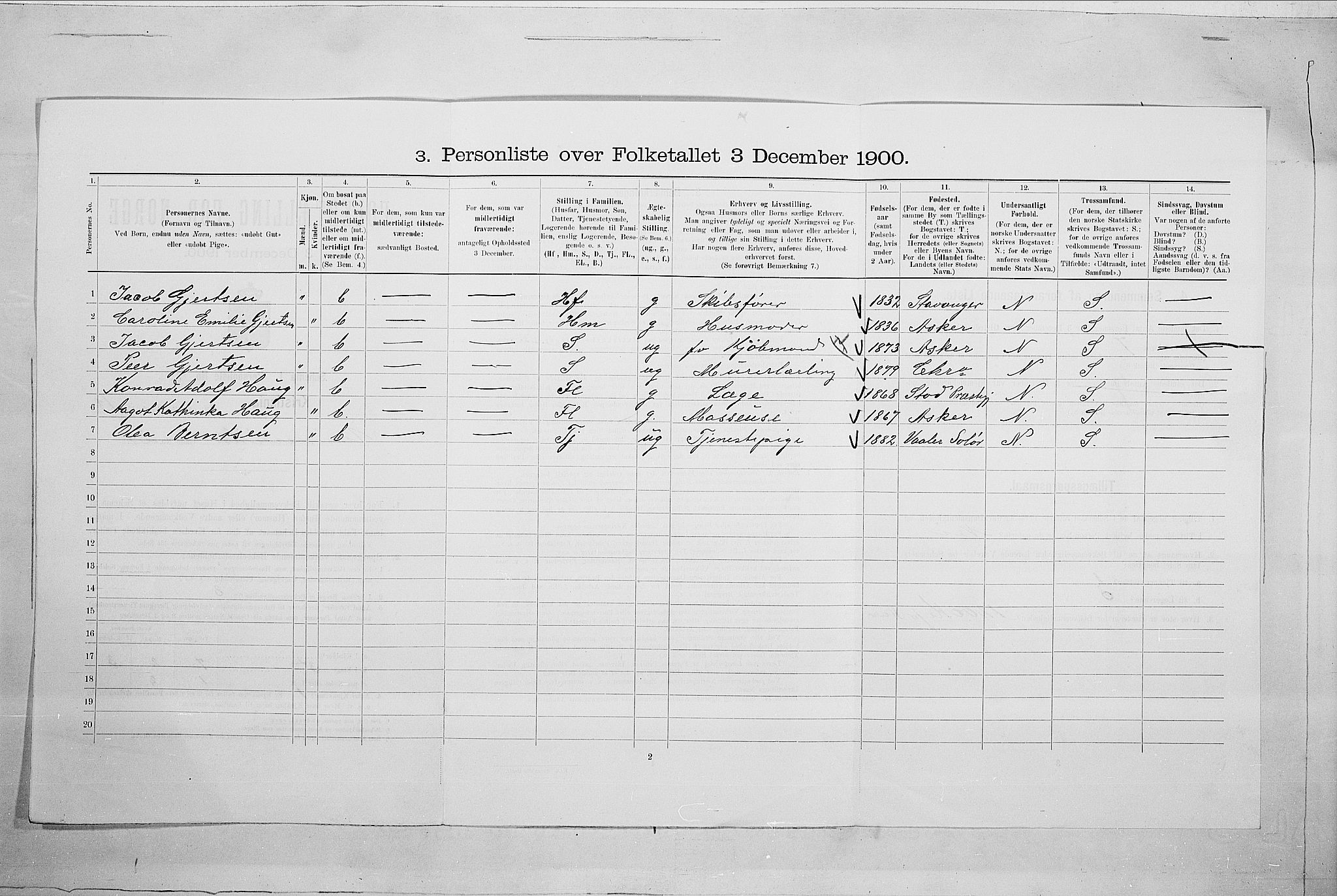 SAO, 1900 census for Kristiania, 1900, p. 107983