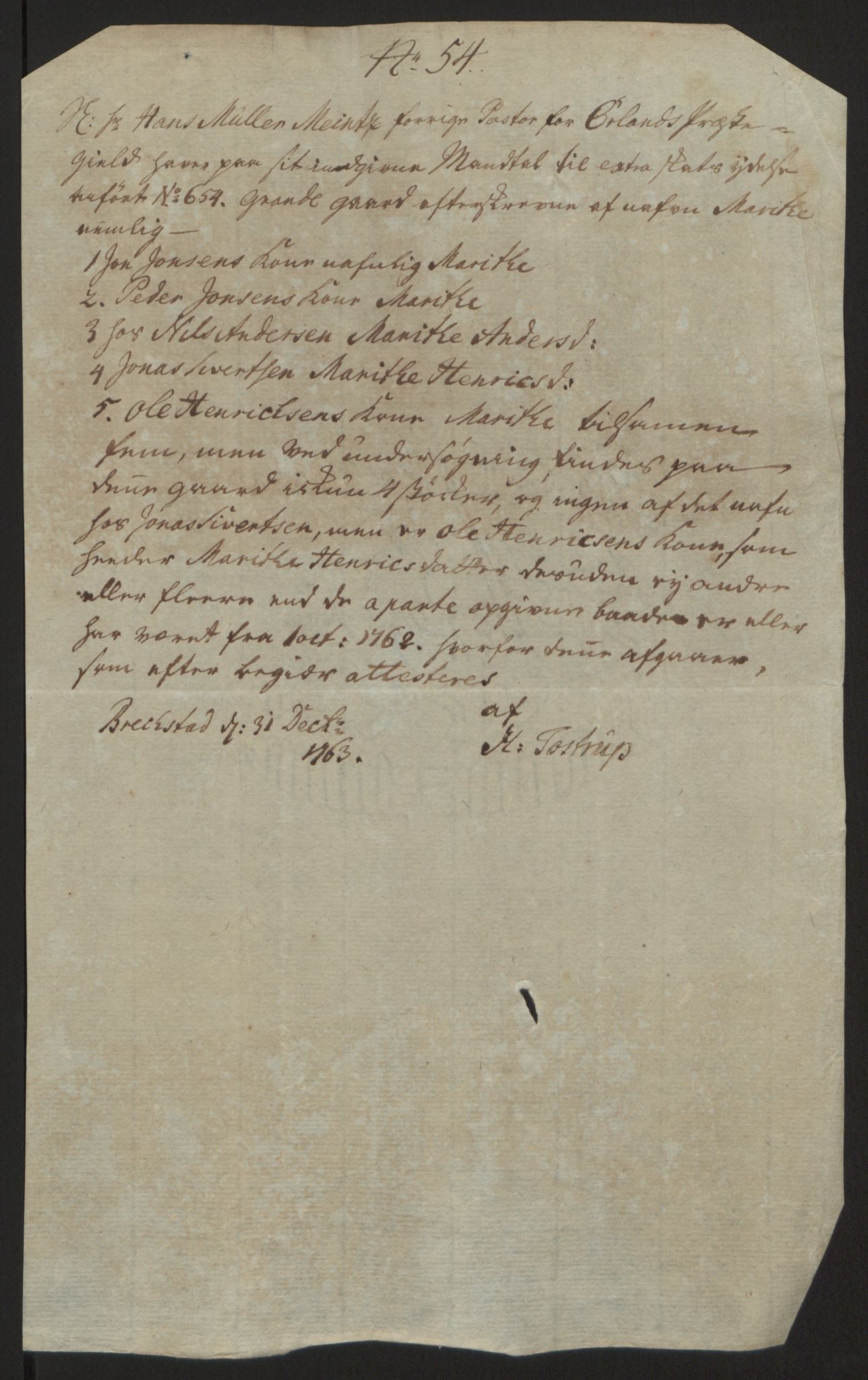 Rentekammeret inntil 1814, Reviderte regnskaper, Fogderegnskap, AV/RA-EA-4092/R57/L3930: Ekstraskatten Fosen, 1762-1763, p. 289