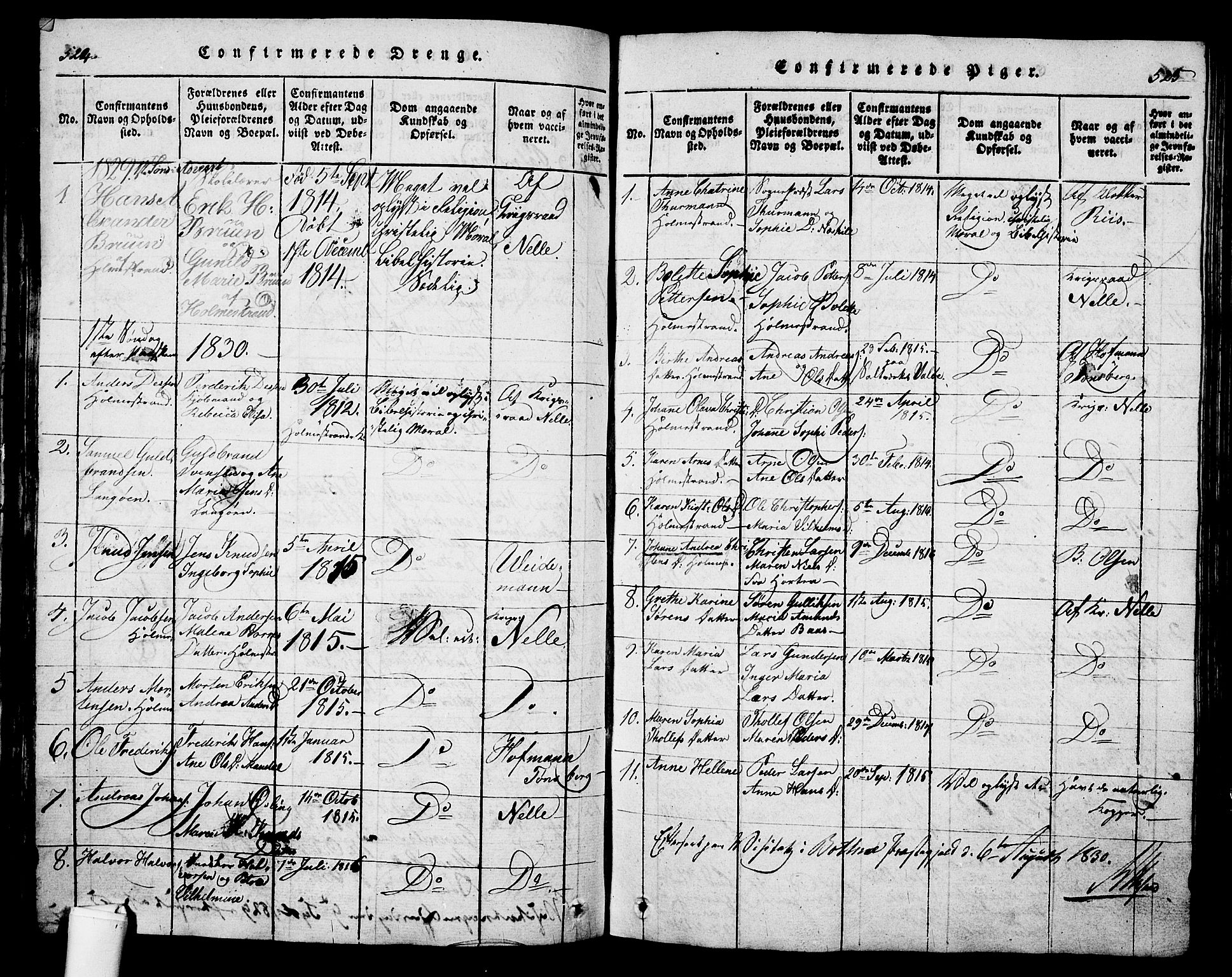 Holmestrand kirkebøker, SAKO/A-346/G/Ga/L0001: Parish register (copy) no. 1, 1814-1848, p. 524-525