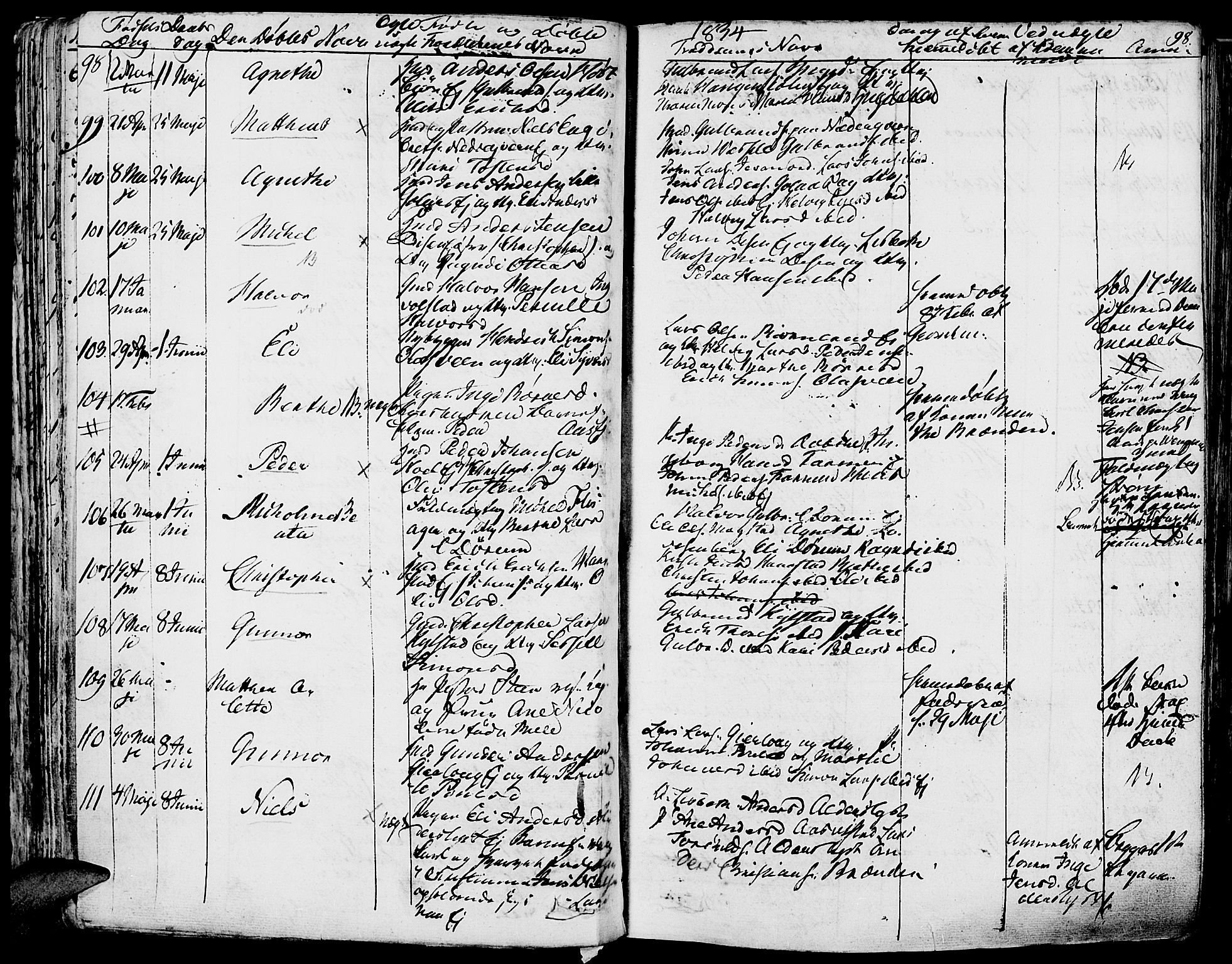 Vang prestekontor, Hedmark, AV/SAH-PREST-008/H/Ha/Haa/L0009: Parish register (official) no. 9, 1826-1841, p. 98