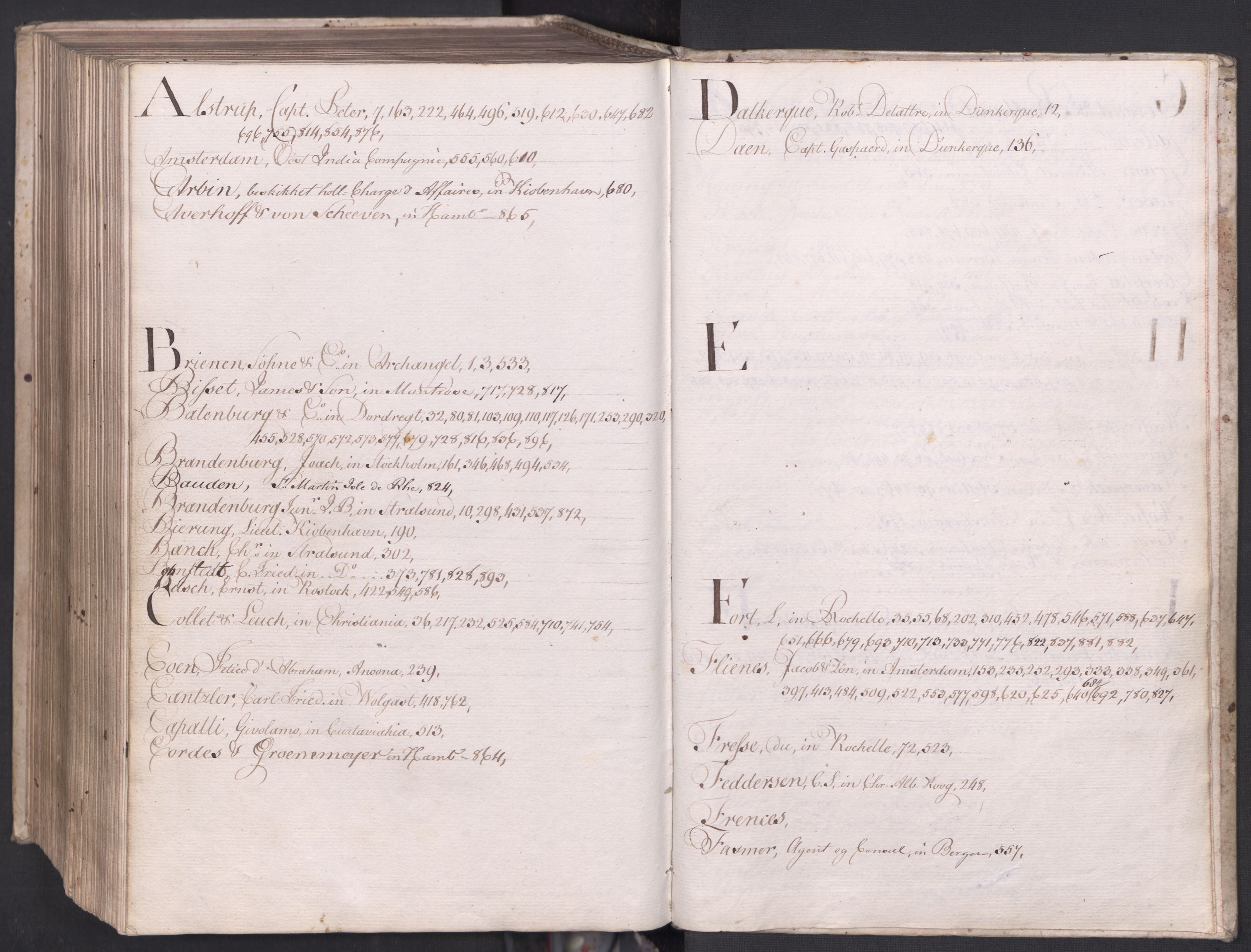 Hoë, Herman & Co, SAT/PA-0280/11/L0004: Kopibok, utenriks, 1780-1782