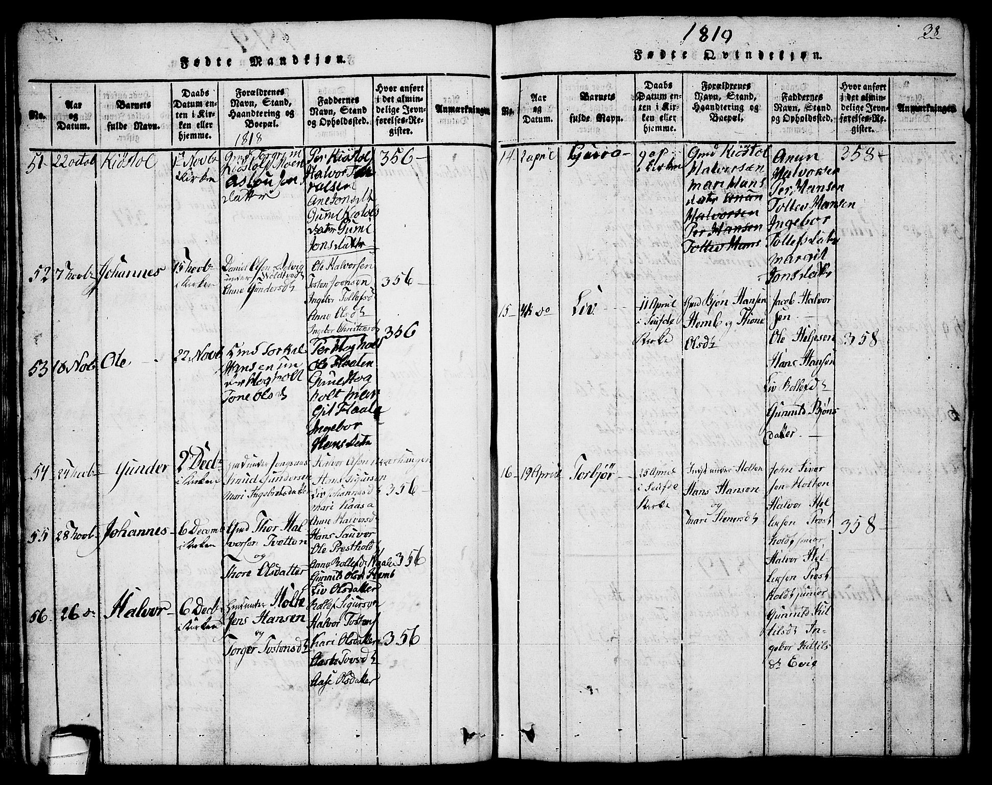 Sauherad kirkebøker, AV/SAKO-A-298/G/Ga/L0001: Parish register (copy) no. I 1, 1815-1827, p. 38