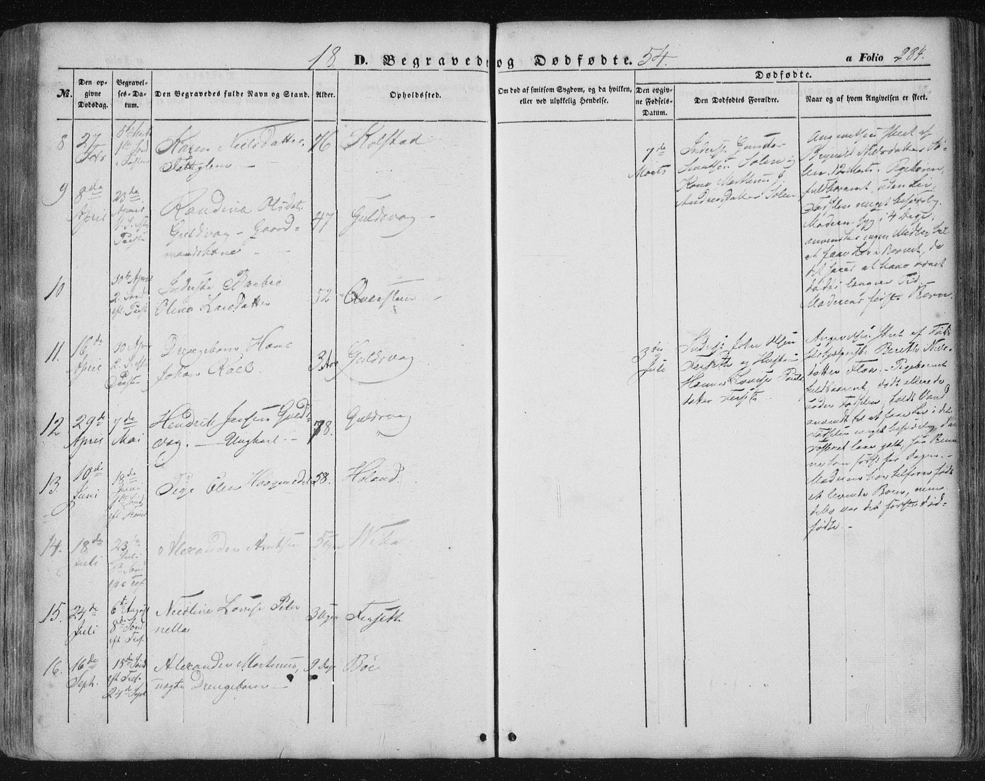 Ministerialprotokoller, klokkerbøker og fødselsregistre - Nordland, AV/SAT-A-1459/816/L0240: Parish register (official) no. 816A06, 1846-1870, p. 284