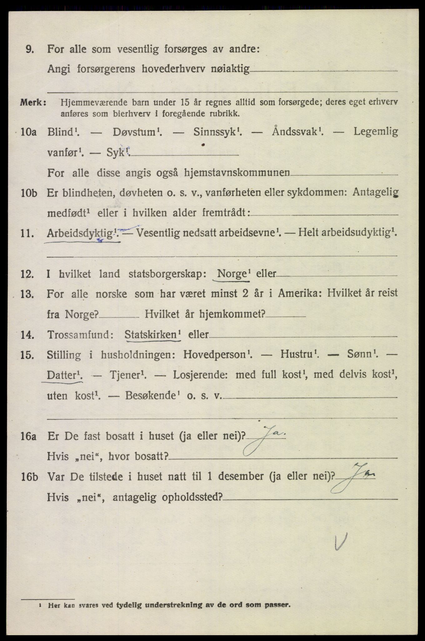 SAH, 1920 census for Alvdal, 1920, p. 1447