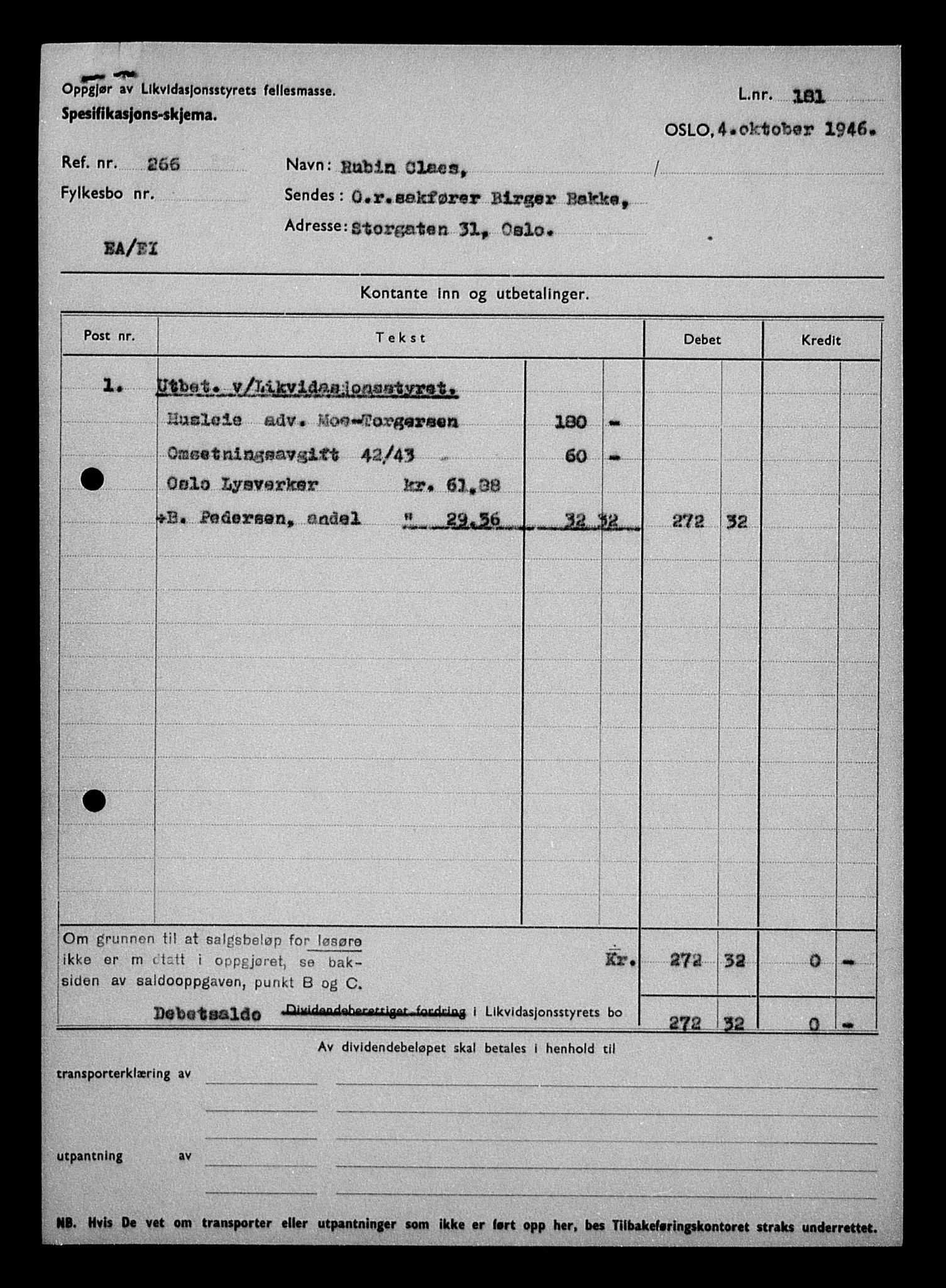 Justisdepartementet, Tilbakeføringskontoret for inndratte formuer, RA/S-1564/H/Hc/Hcc/L0928: --, 1945-1947, p. 376