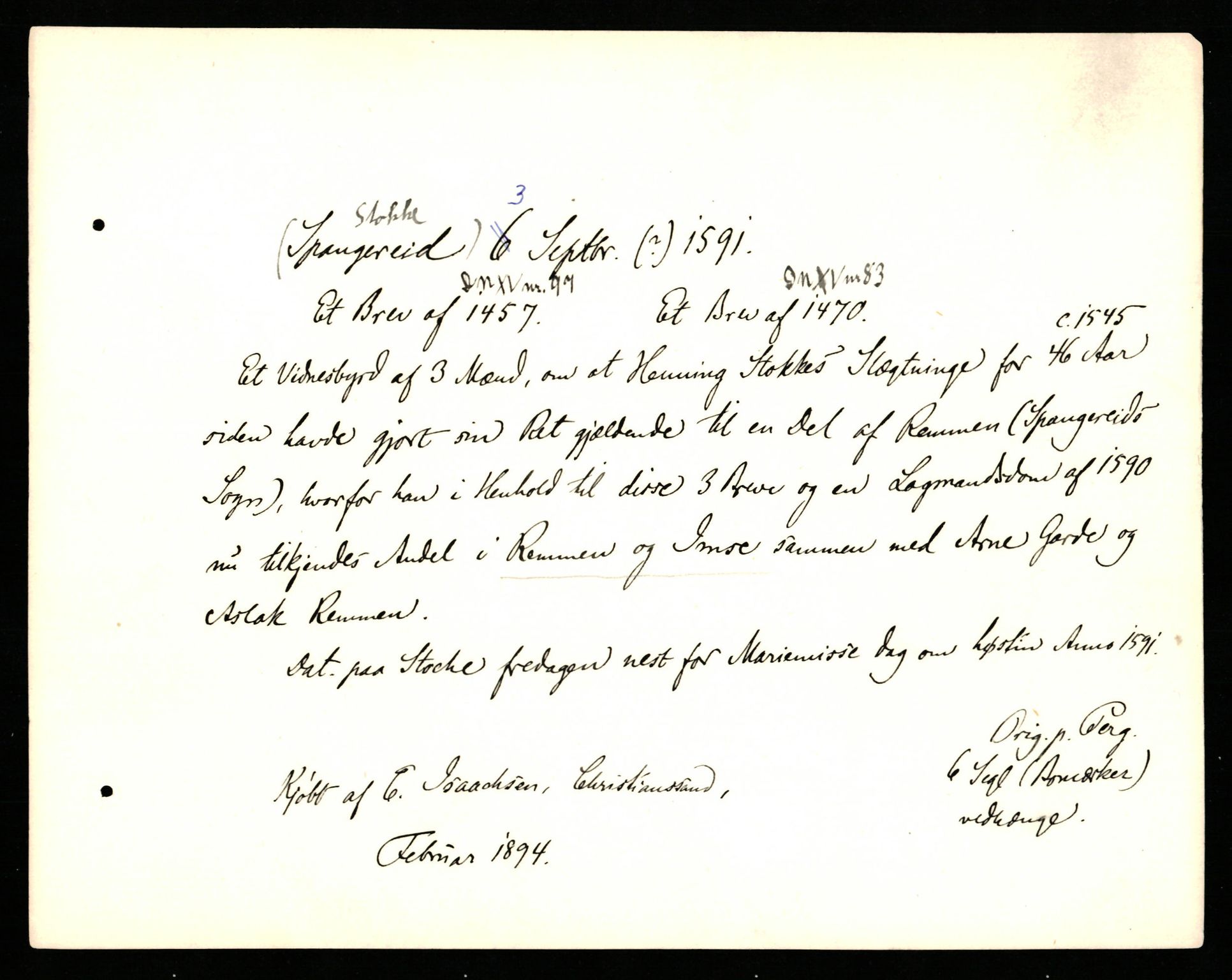 Riksarkivets diplomsamling, AV/RA-EA-5965/F35/F35b/L0003: Riksarkivets diplomer, seddelregister, 1583-1592, p. 589