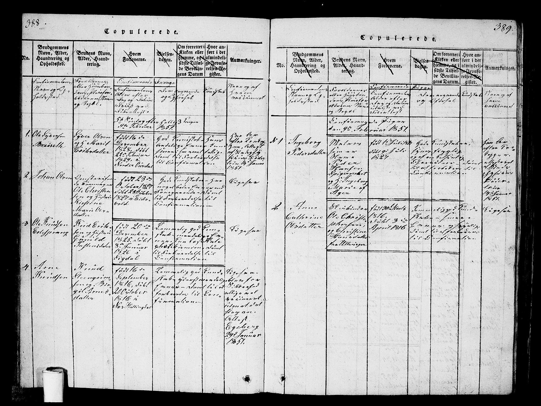 Kristiania tukthusprest Kirkebøker, AV/SAO-A-10881/G/Ga/L0001: Parish register (copy) no. 1, 1818-1857, p. 388-389