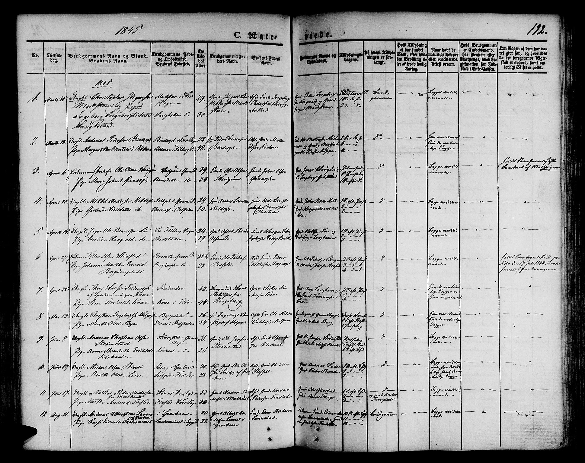 Ministerialprotokoller, klokkerbøker og fødselsregistre - Nord-Trøndelag, SAT/A-1458/746/L0445: Parish register (official) no. 746A04, 1826-1846, p. 192