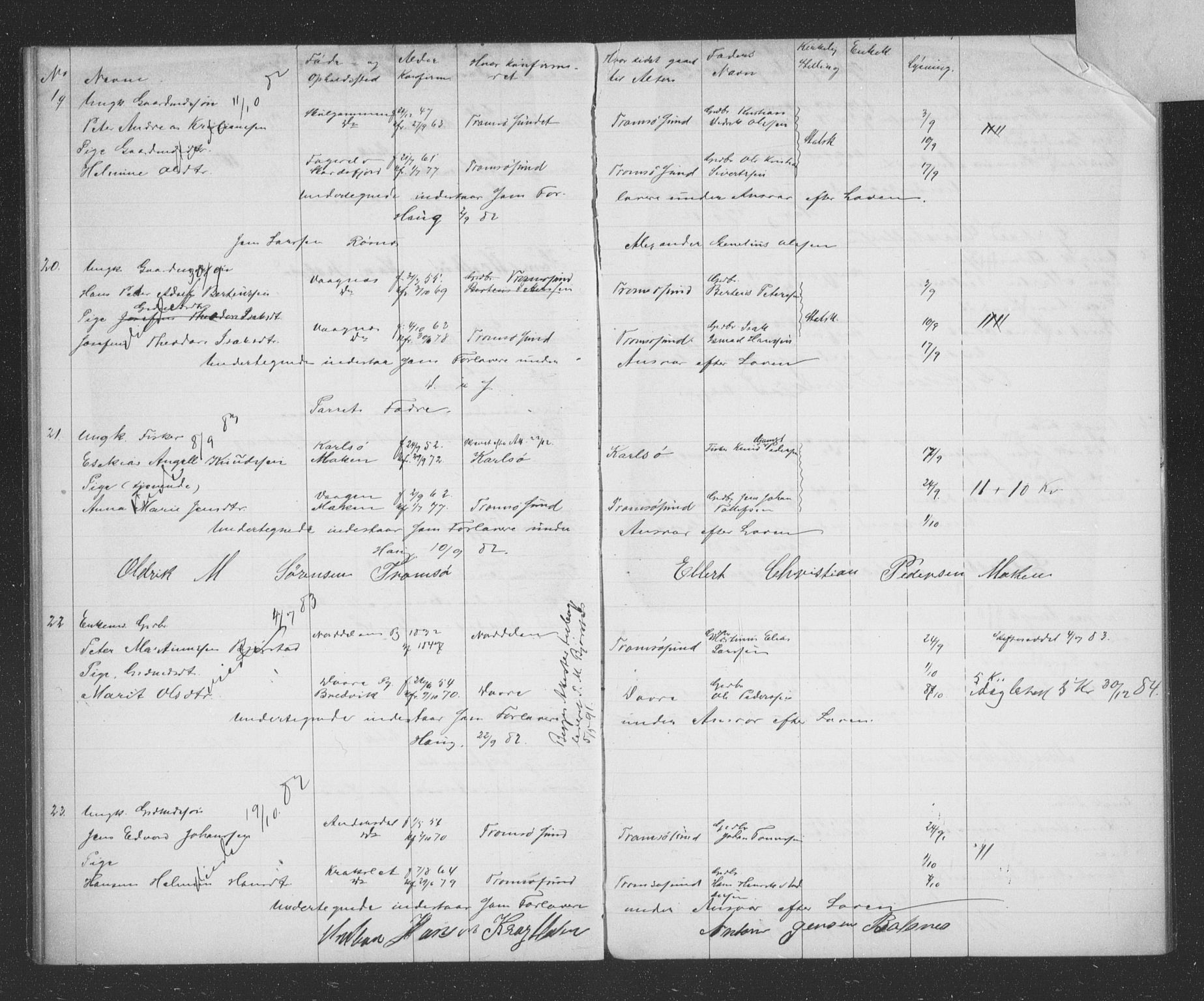 Tromsøysund sokneprestkontor, AV/SATØ-S-1304/H/Hc/L0056: Banns register no. 56, 1880-1887