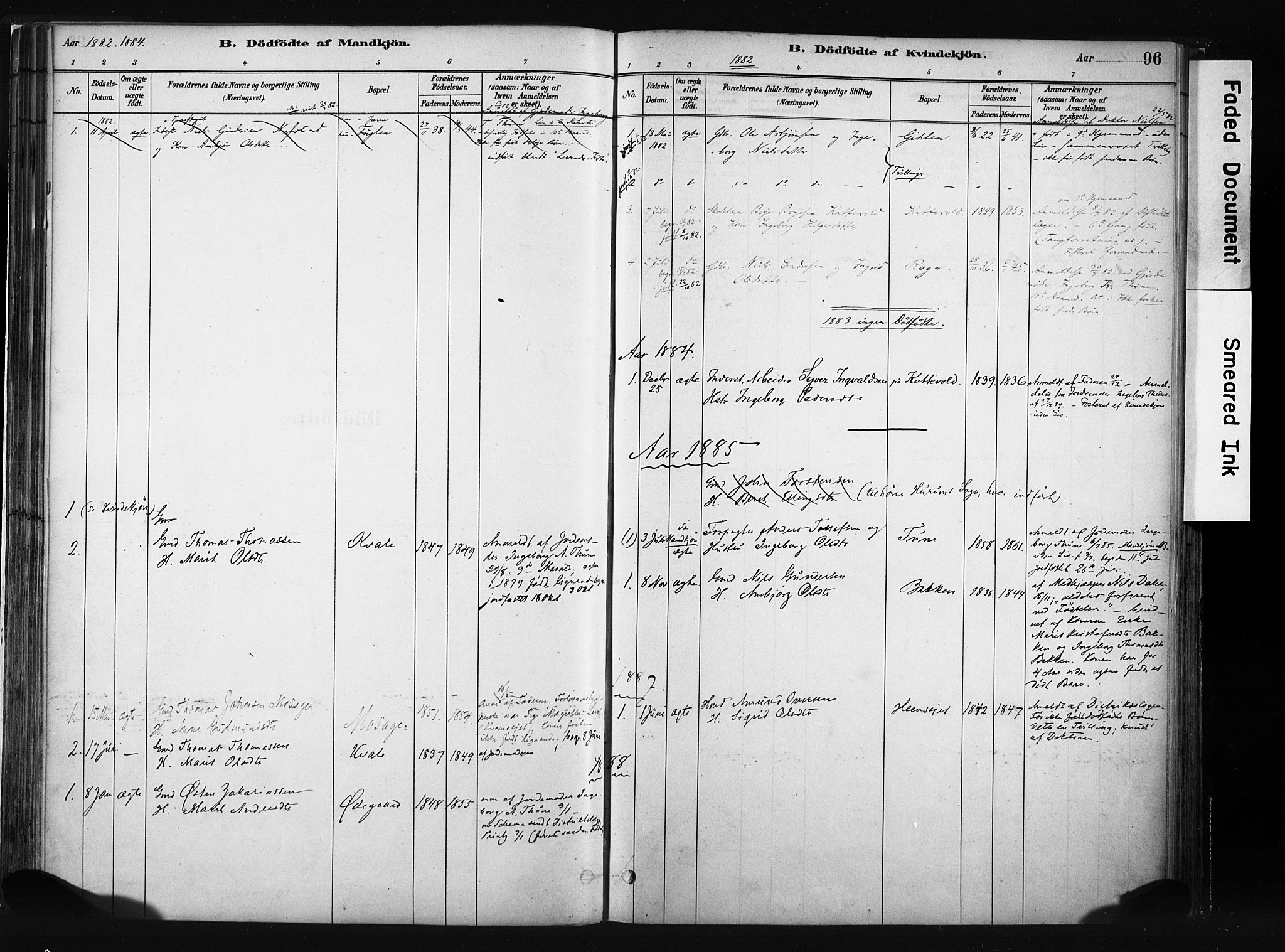 Vang prestekontor, Valdres, SAH/PREST-140/H/Ha/L0008: Parish register (official) no. 8, 1882-1910, p. 96