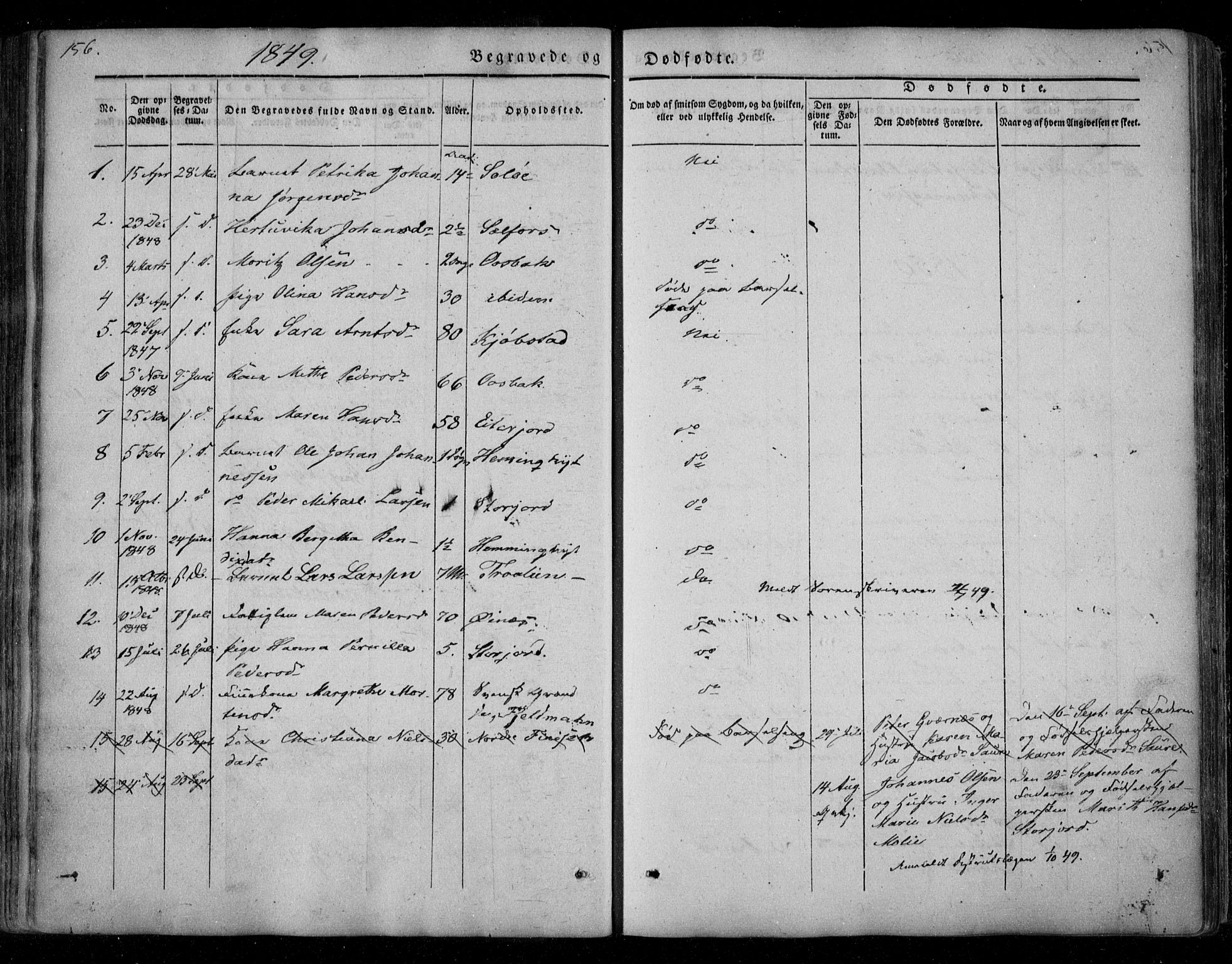 Ministerialprotokoller, klokkerbøker og fødselsregistre - Nordland, AV/SAT-A-1459/846/L0644: Parish register (official) no. 846A02, 1837-1872, p. 156