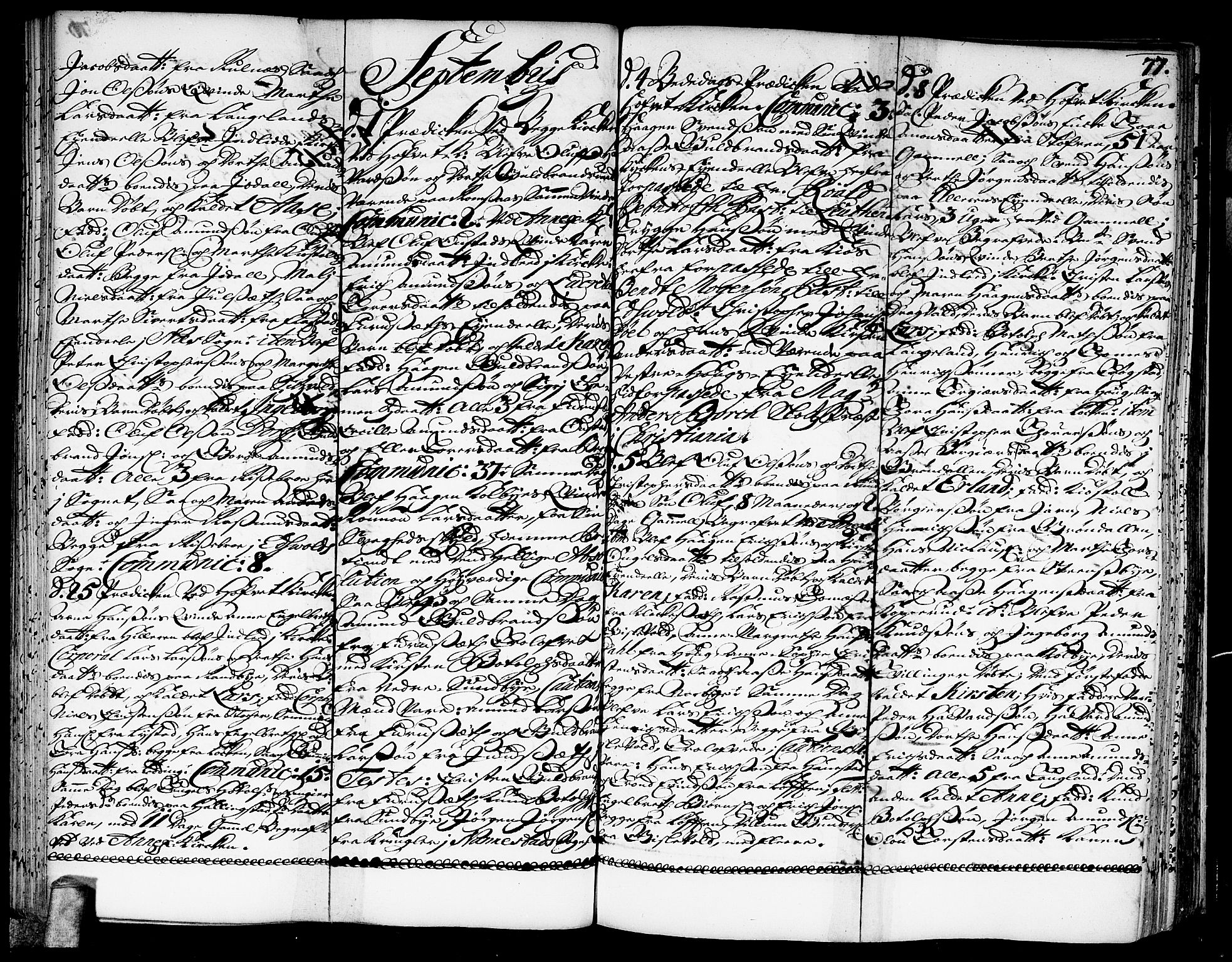 Ullensaker prestekontor Kirkebøker, AV/SAO-A-10236a/F/Fa/L0003: Parish register (official) no. I 3, 1711-1720, p. 77