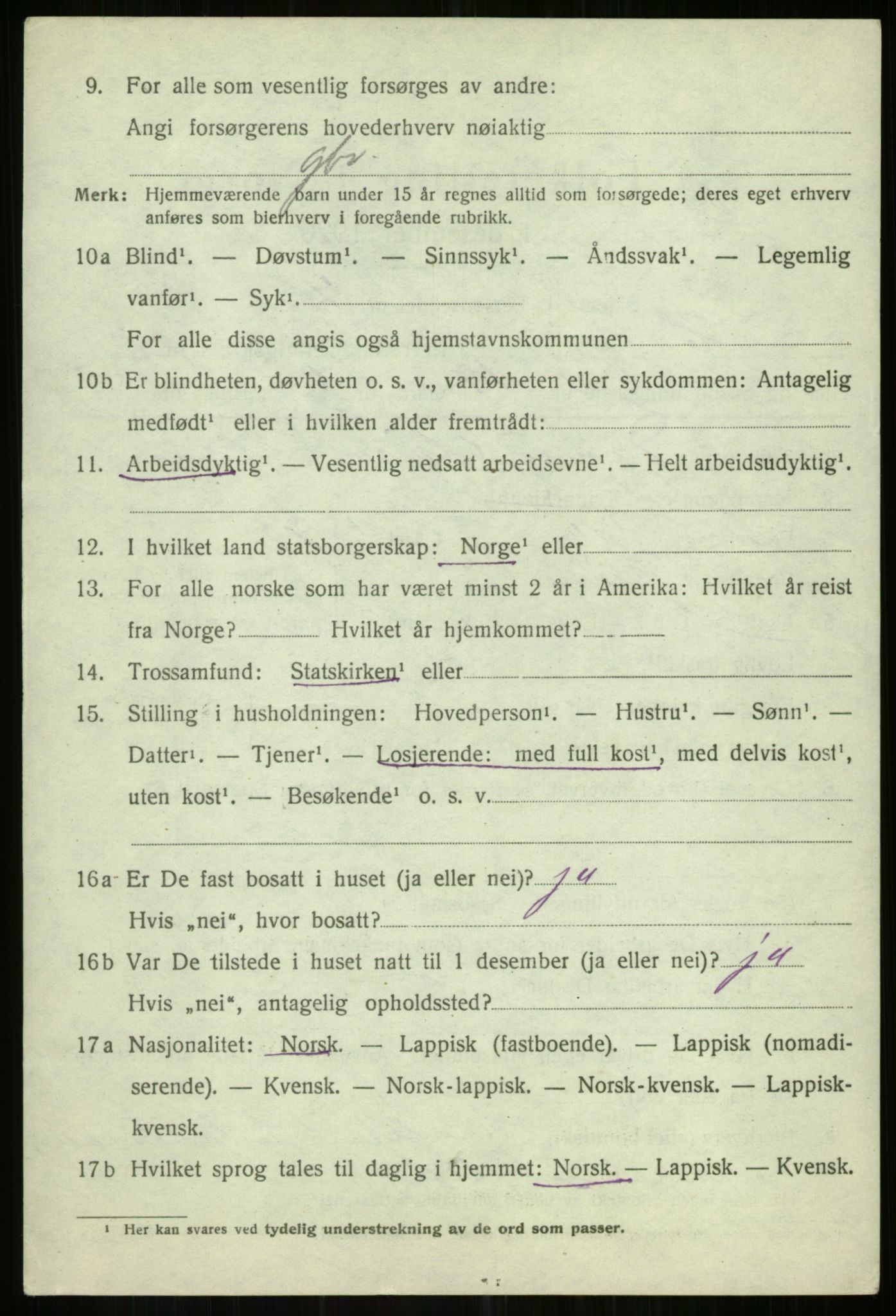 SATØ, 1920 census for Helgøy, 1920, p. 1640