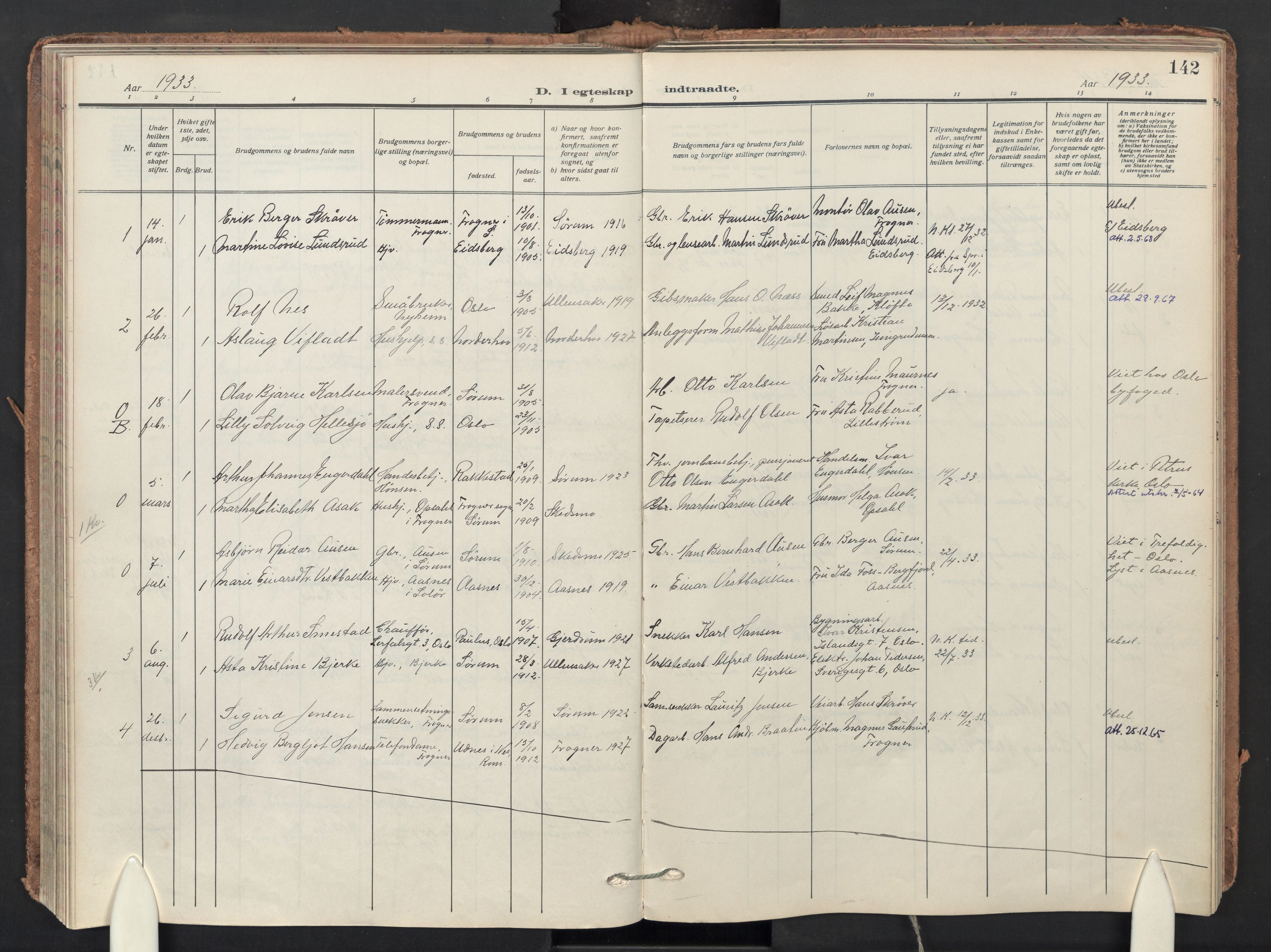 Sørum prestekontor Kirkebøker, AV/SAO-A-10303/F/Fb/L0002: Parish register (official) no. II 2, 1915-1954, p. 142