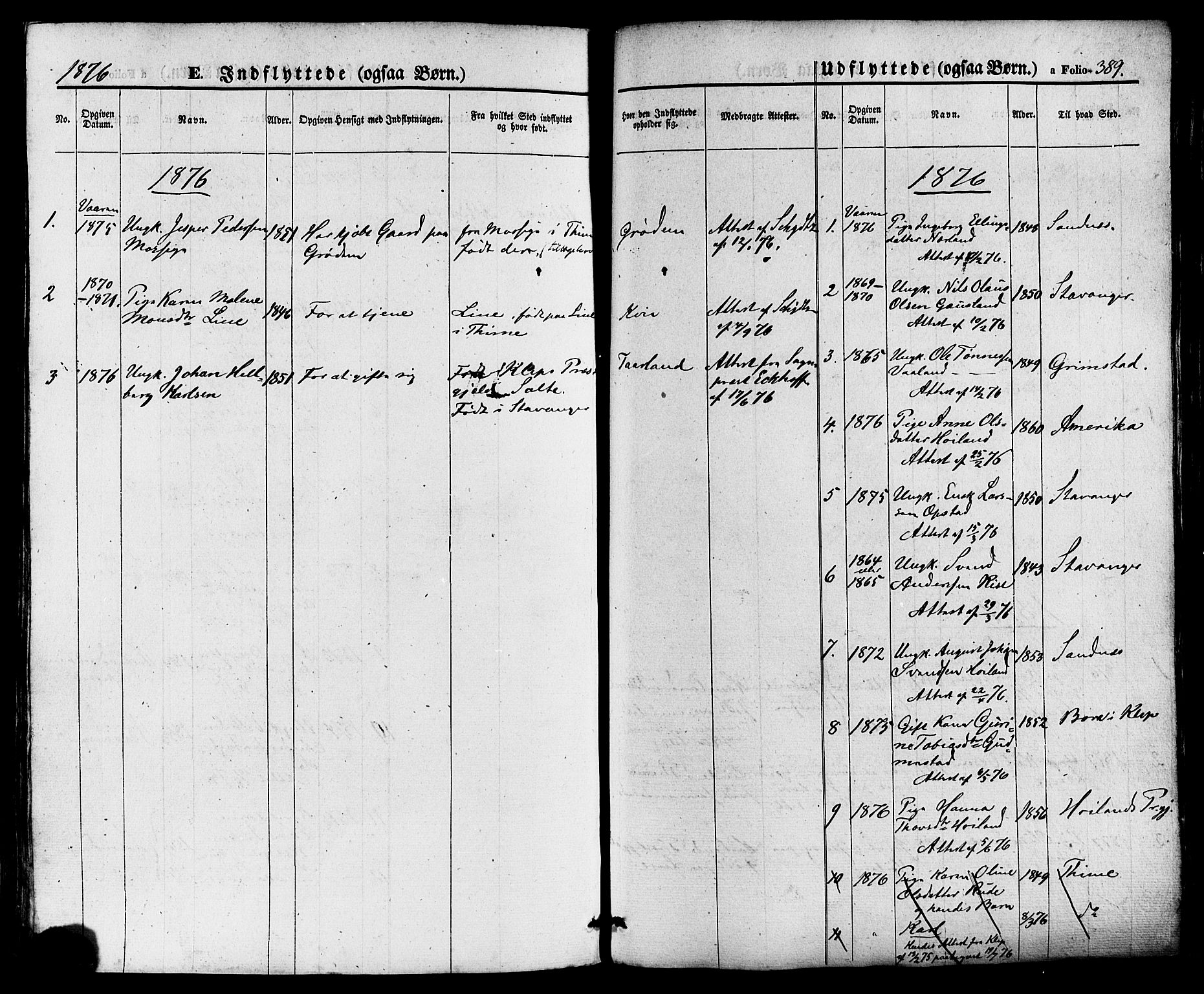 Hå sokneprestkontor, AV/SAST-A-101801/001/30BA/L0008: Parish register (official) no. A 7, 1853-1878, p. 389