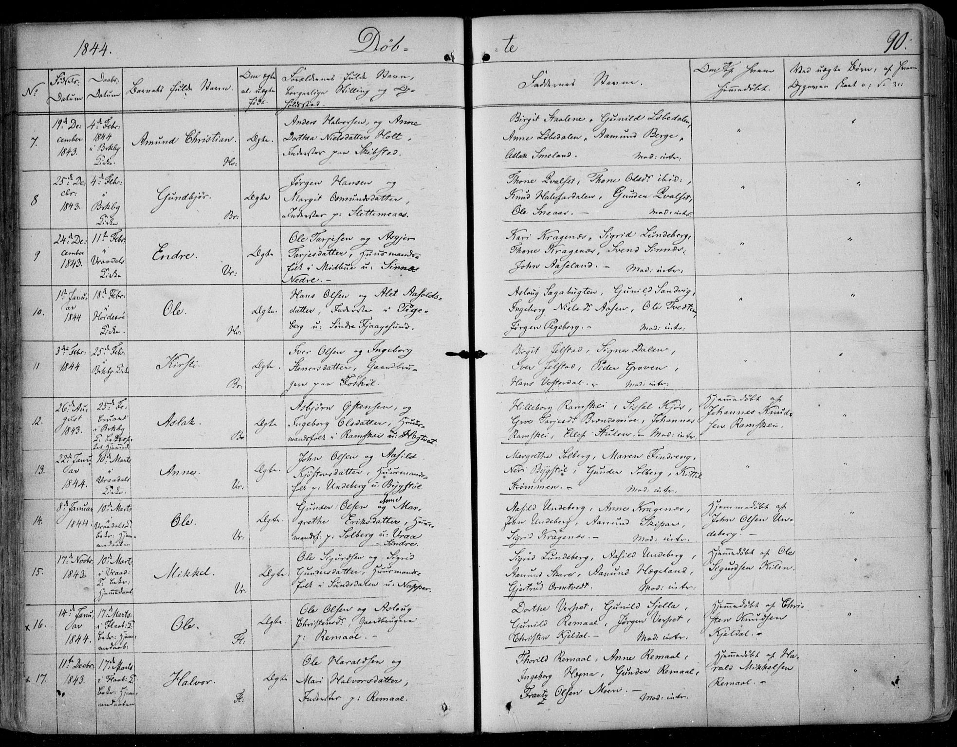 Kviteseid kirkebøker, SAKO/A-276/F/Fa/L0006: Parish register (official) no. I 6, 1836-1858, p. 90