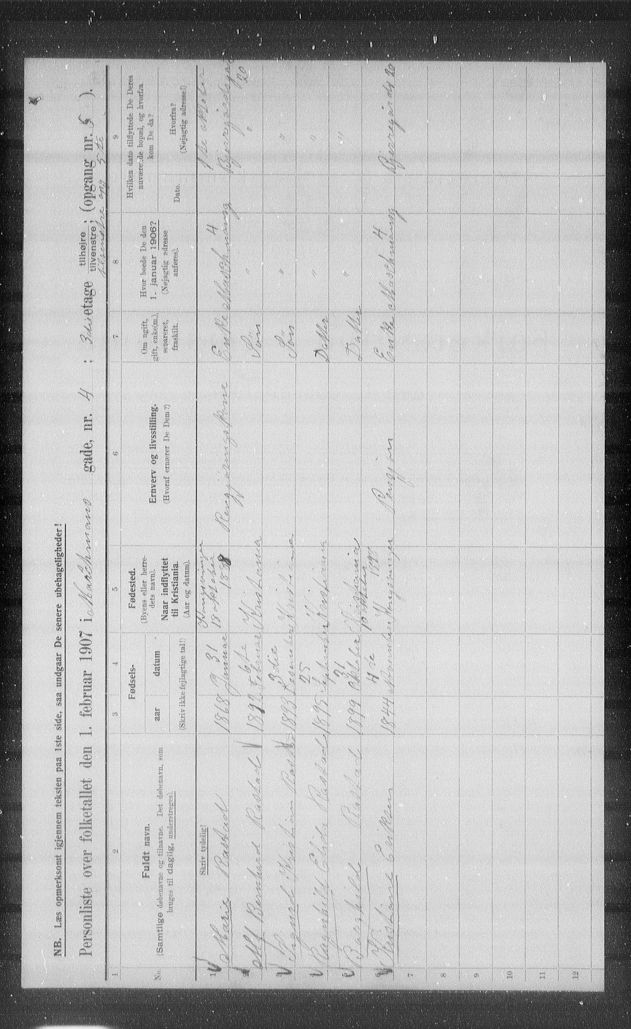 OBA, Municipal Census 1907 for Kristiania, 1907, p. 33021