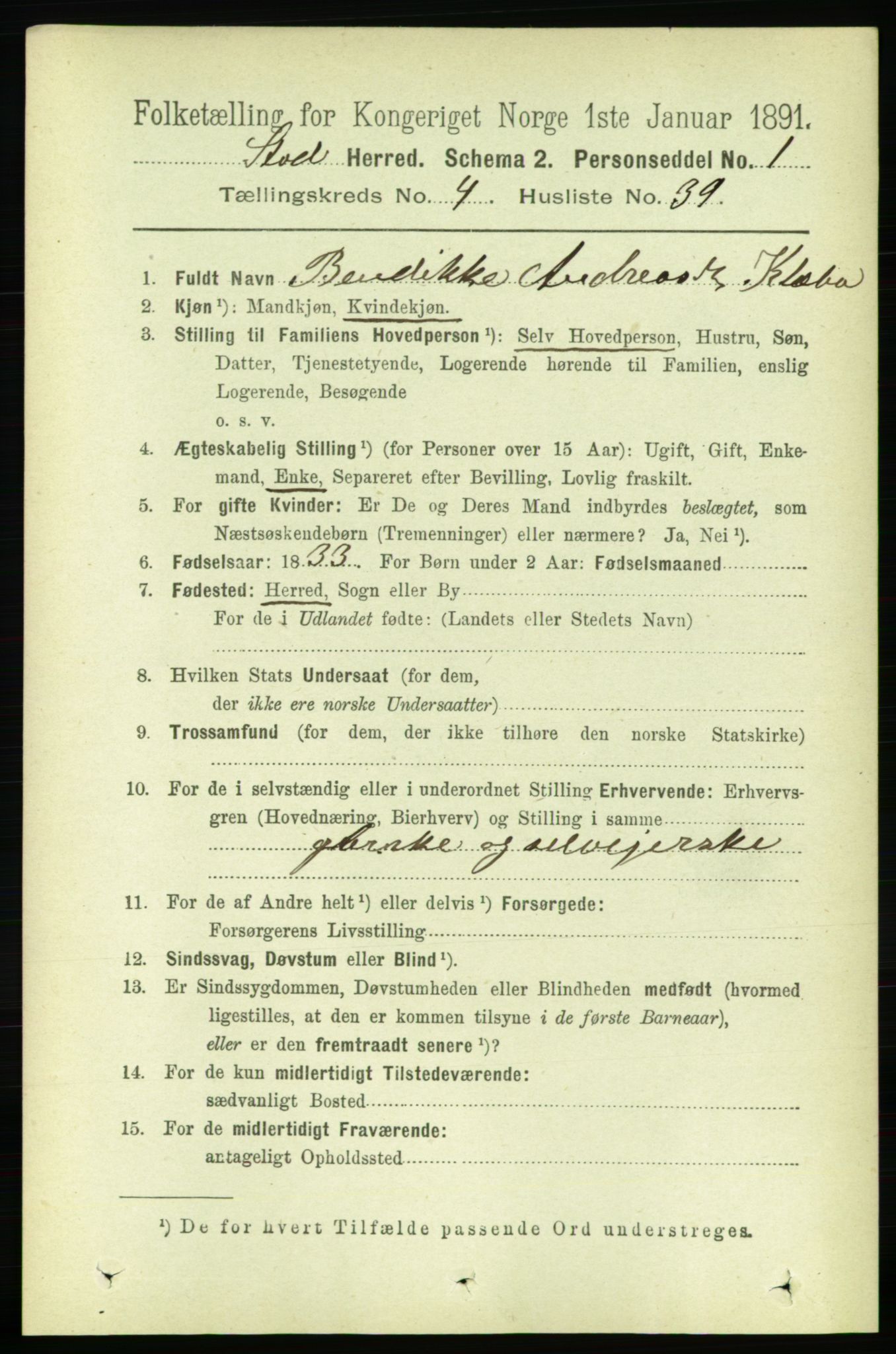 RA, 1891 census for 1734 Stod, 1891, p. 1969