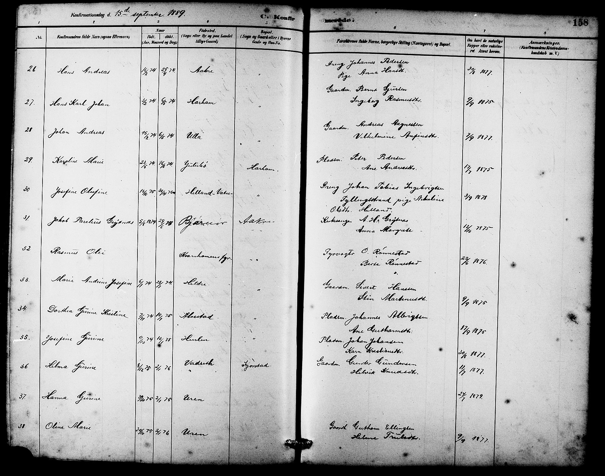 Ministerialprotokoller, klokkerbøker og fødselsregistre - Møre og Romsdal, AV/SAT-A-1454/536/L0510: Parish register (copy) no. 536C05, 1881-1898, p. 158