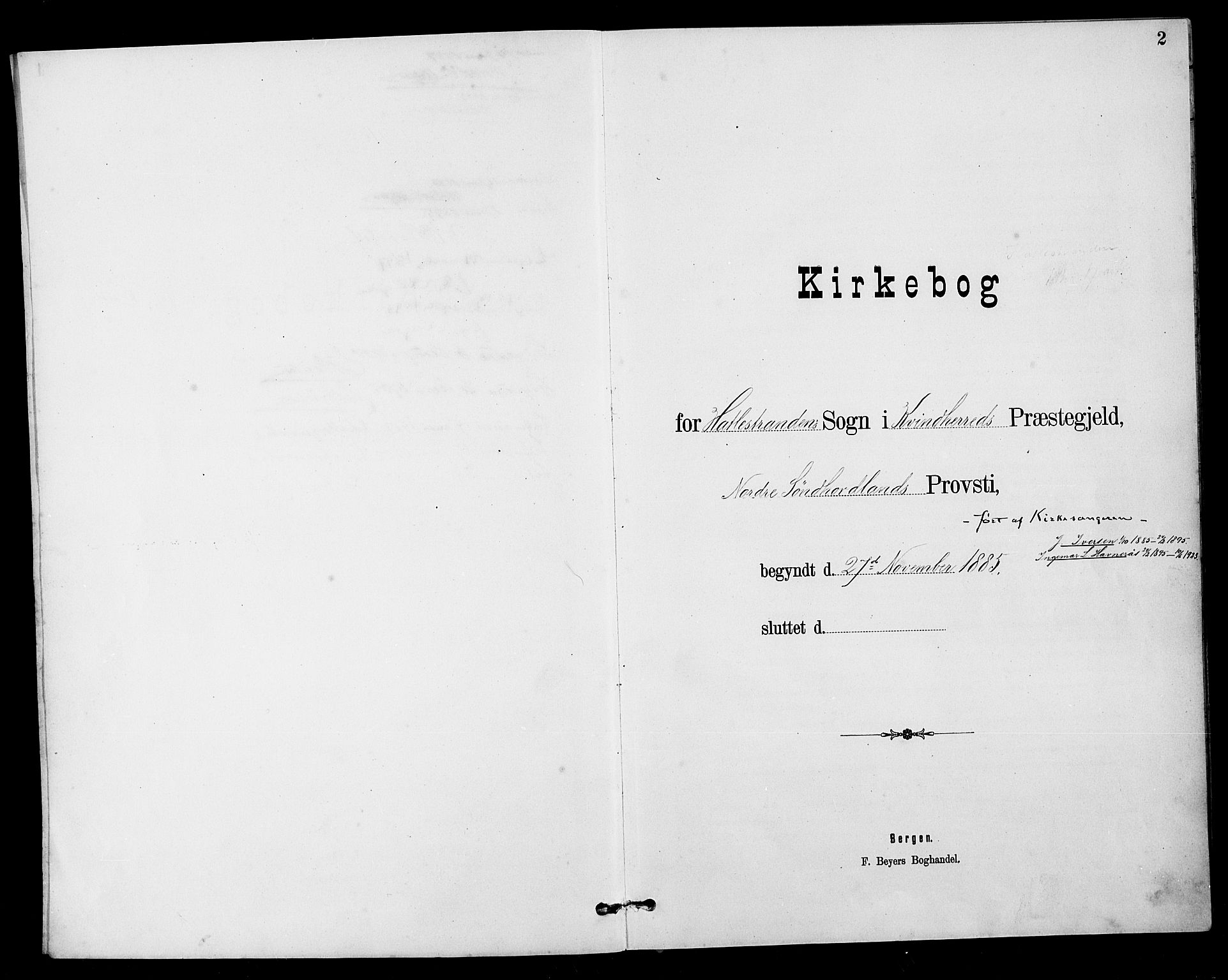 Kvinnherad sokneprestembete, AV/SAB-A-76401/H/Hab: Parish register (copy) no. B 1, 1885-1925, p. 2