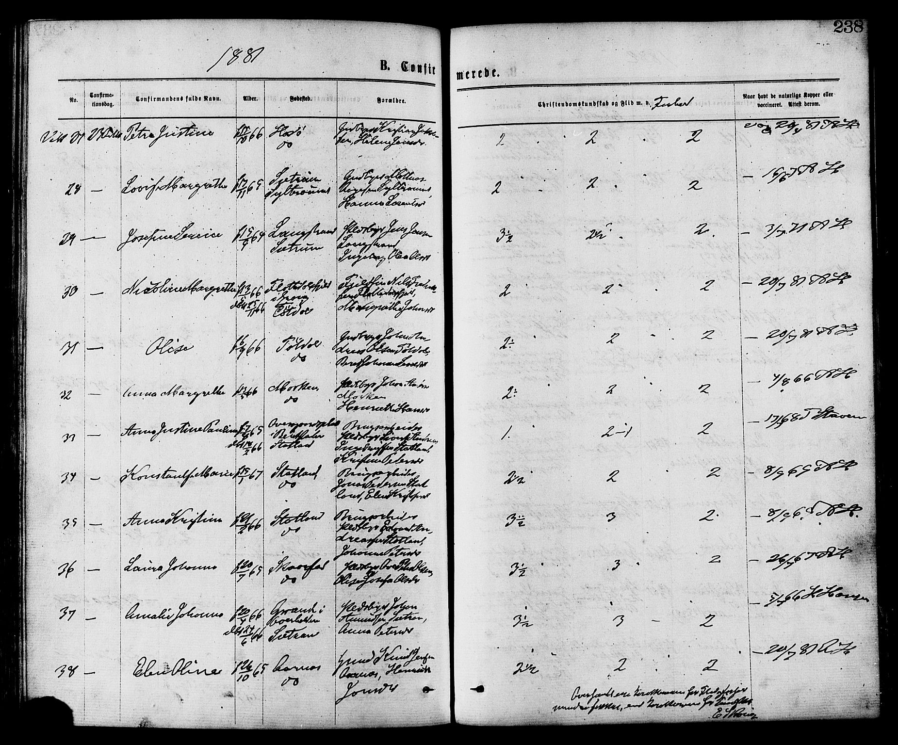 Ministerialprotokoller, klokkerbøker og fødselsregistre - Nord-Trøndelag, SAT/A-1458/773/L0616: Parish register (official) no. 773A07, 1870-1887, p. 238