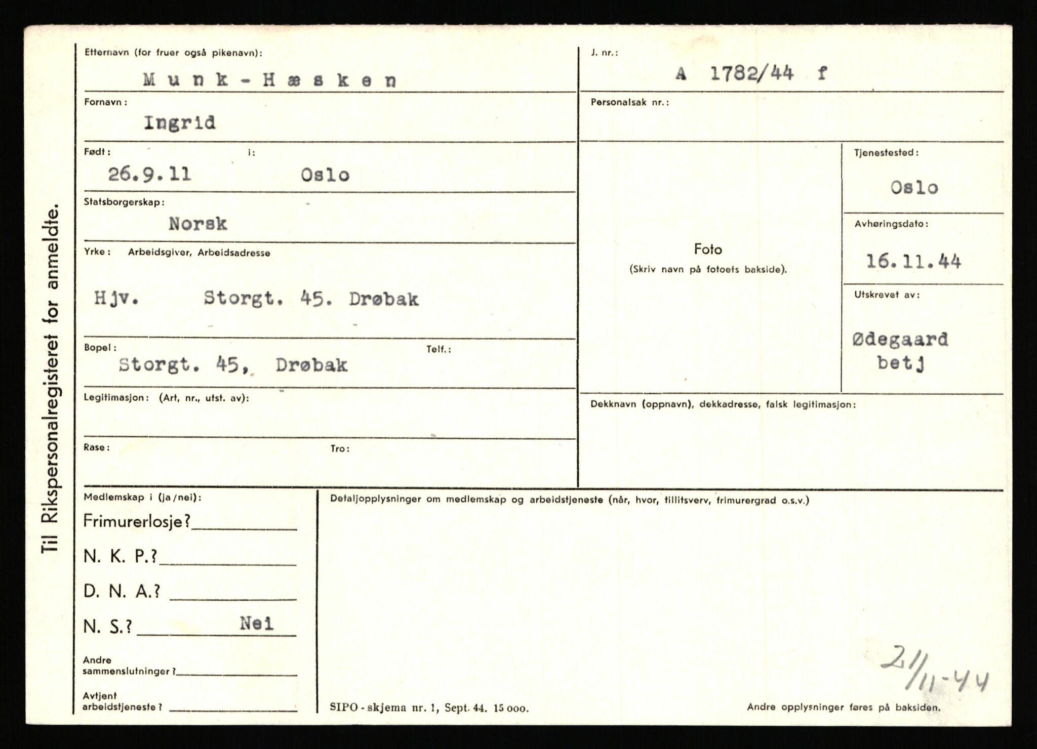 Statspolitiet - Hovedkontoret / Osloavdelingen, AV/RA-S-1329/C/Ca/L0007: Hol - Joelsen, 1943-1945, p. 1631