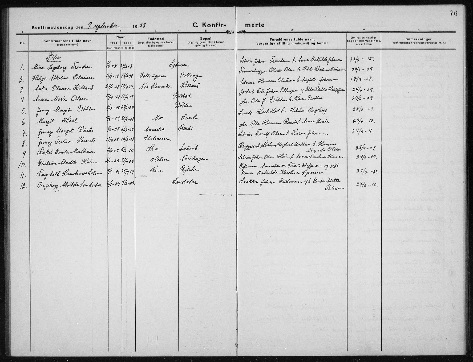 Nannestad prestekontor Kirkebøker, AV/SAO-A-10414a/G/Gc/L0002: Parish register (copy) no. III 2, 1917-1940, p. 76