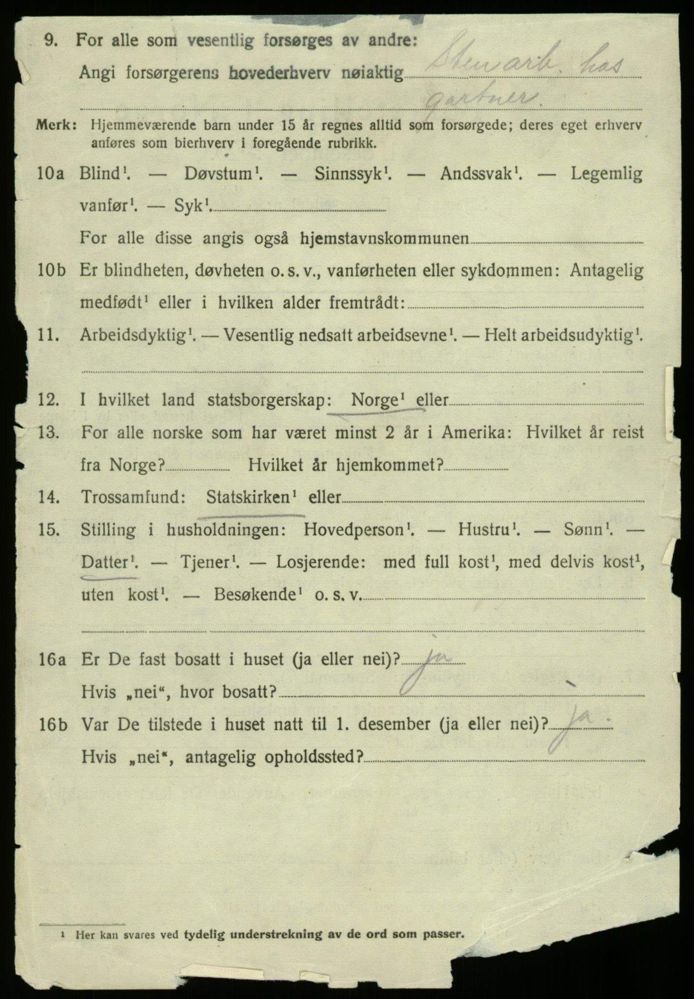 SAB, 1920 census for Fana, 1920, p. 7026