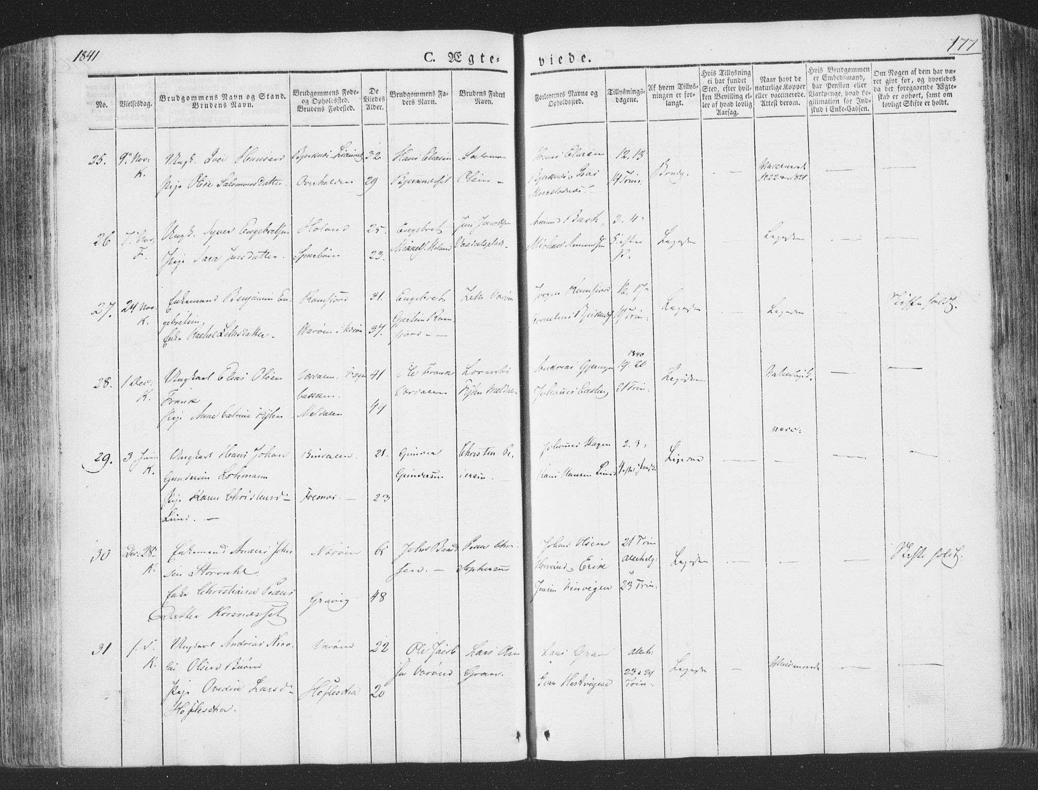 Ministerialprotokoller, klokkerbøker og fødselsregistre - Nord-Trøndelag, SAT/A-1458/780/L0639: Parish register (official) no. 780A04, 1830-1844, p. 177