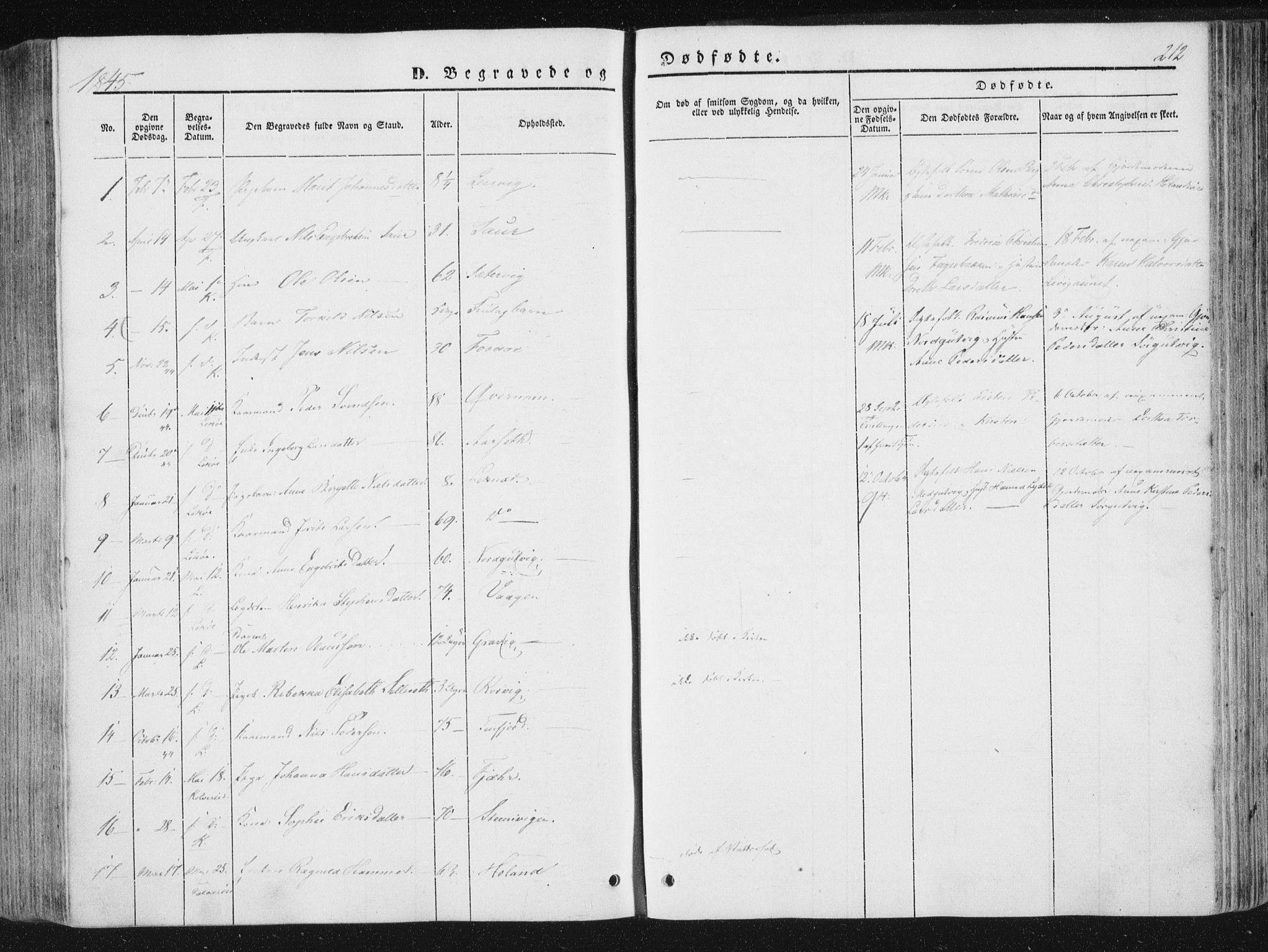 Ministerialprotokoller, klokkerbøker og fødselsregistre - Nord-Trøndelag, AV/SAT-A-1458/780/L0640: Parish register (official) no. 780A05, 1845-1856, p. 212