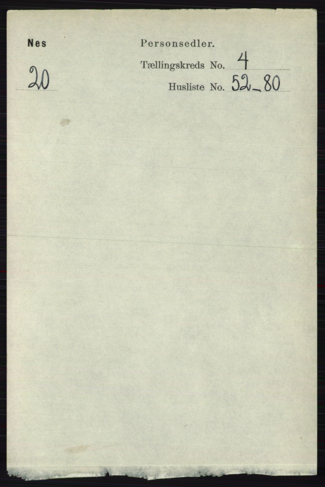 RA, 1891 census for 0236 Nes, 1891, p. 2552
